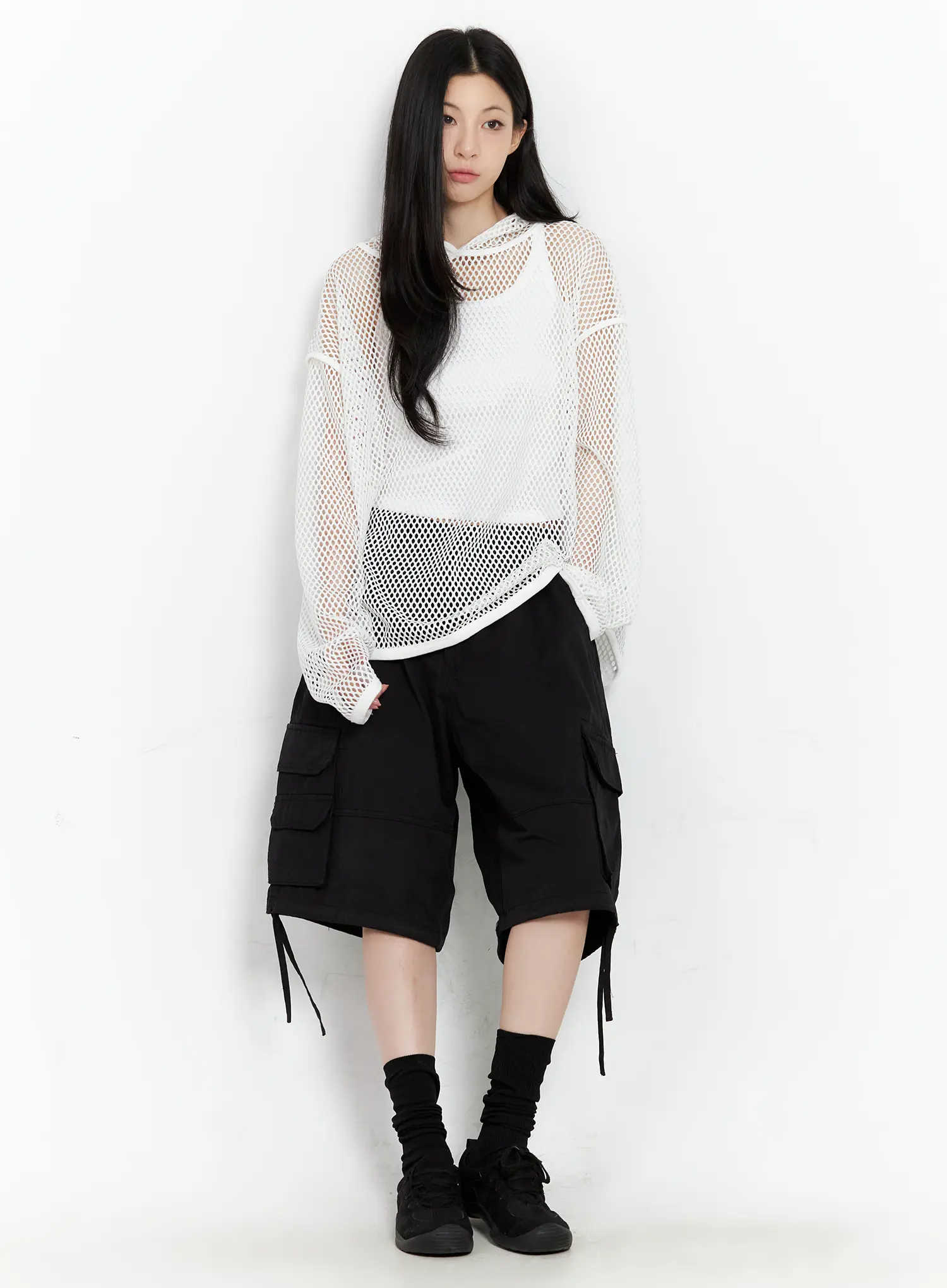 Oversized Mesh Hoodie CU530 - Image 3