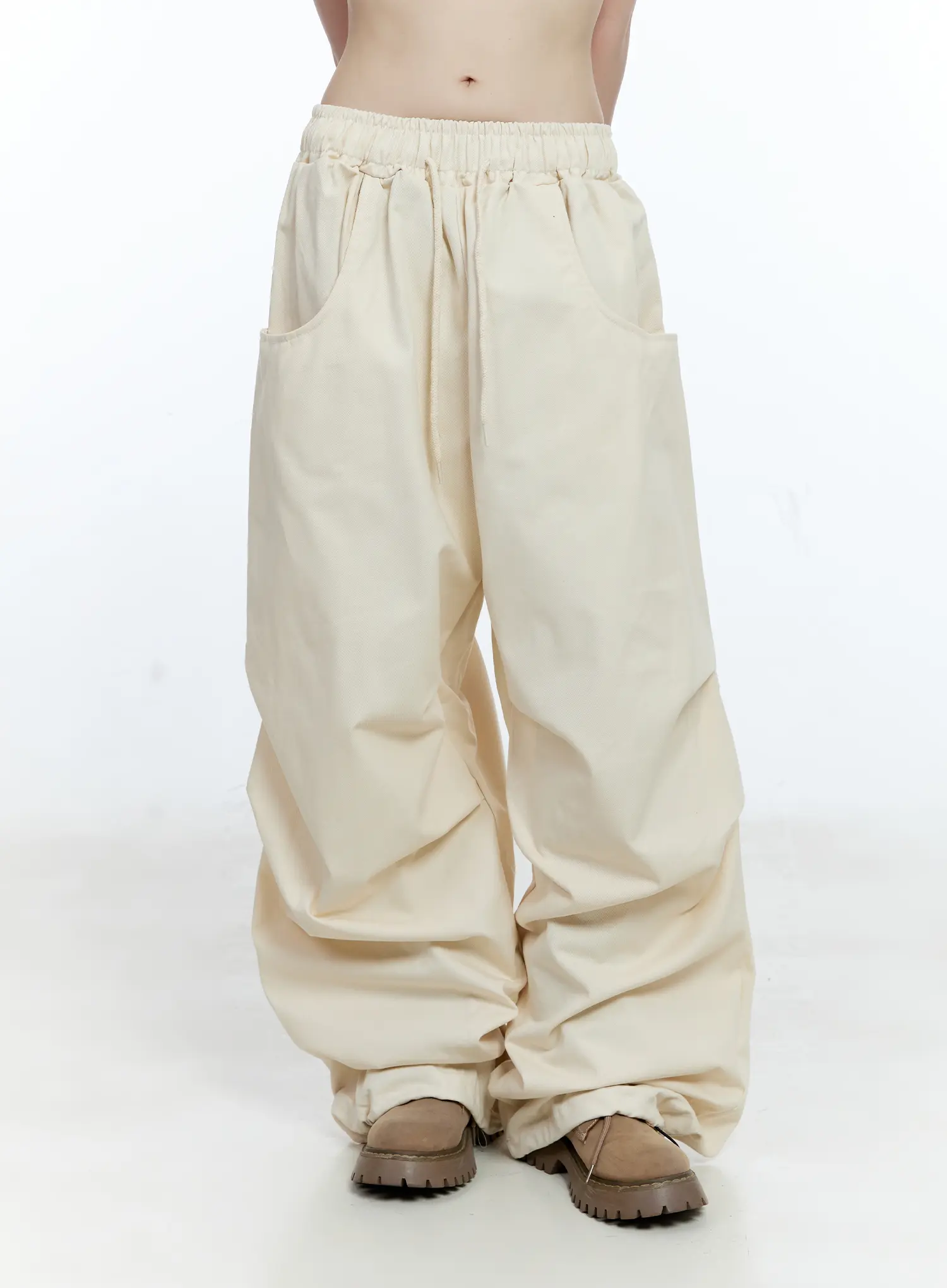 Oversized Pintuck Wide-Leg Pants CG507 - Image 13