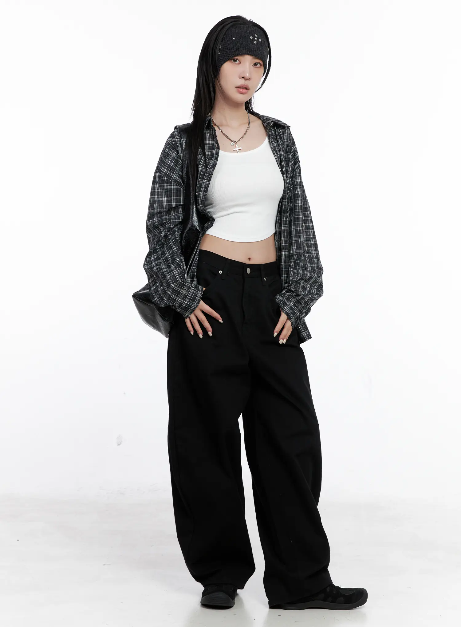 Oversized Plaid Button Up Shirt CS512 - Image 2
