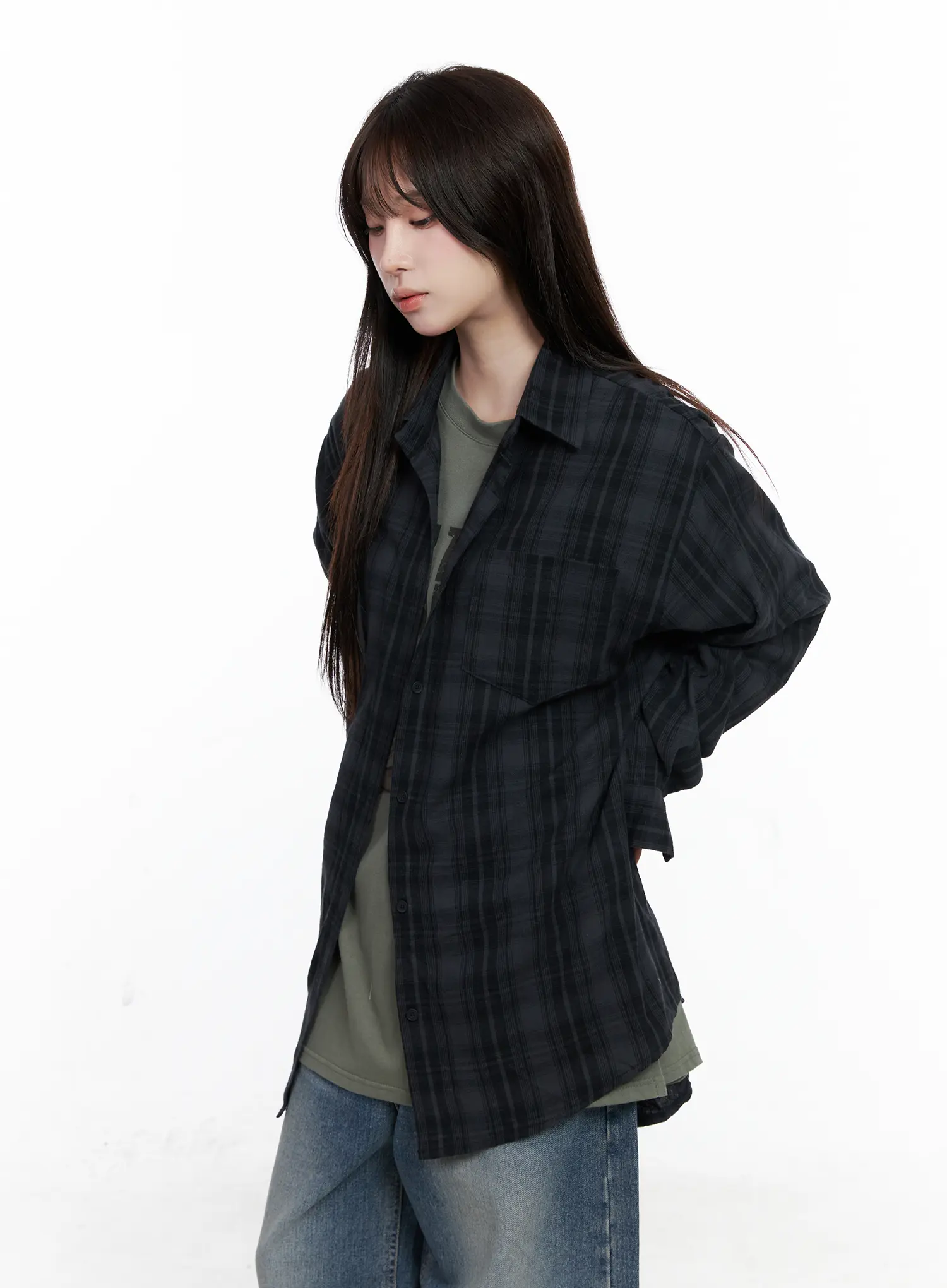 Oversized Plaid Casual Shirt CO520 - Image 10