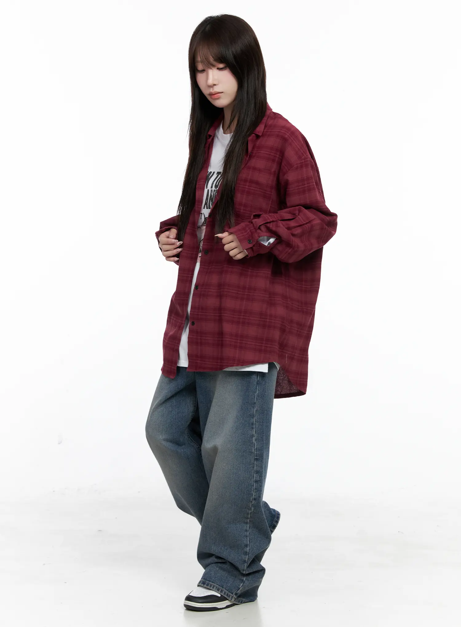 Oversized Plaid Casual Shirt CO520 - Image 3