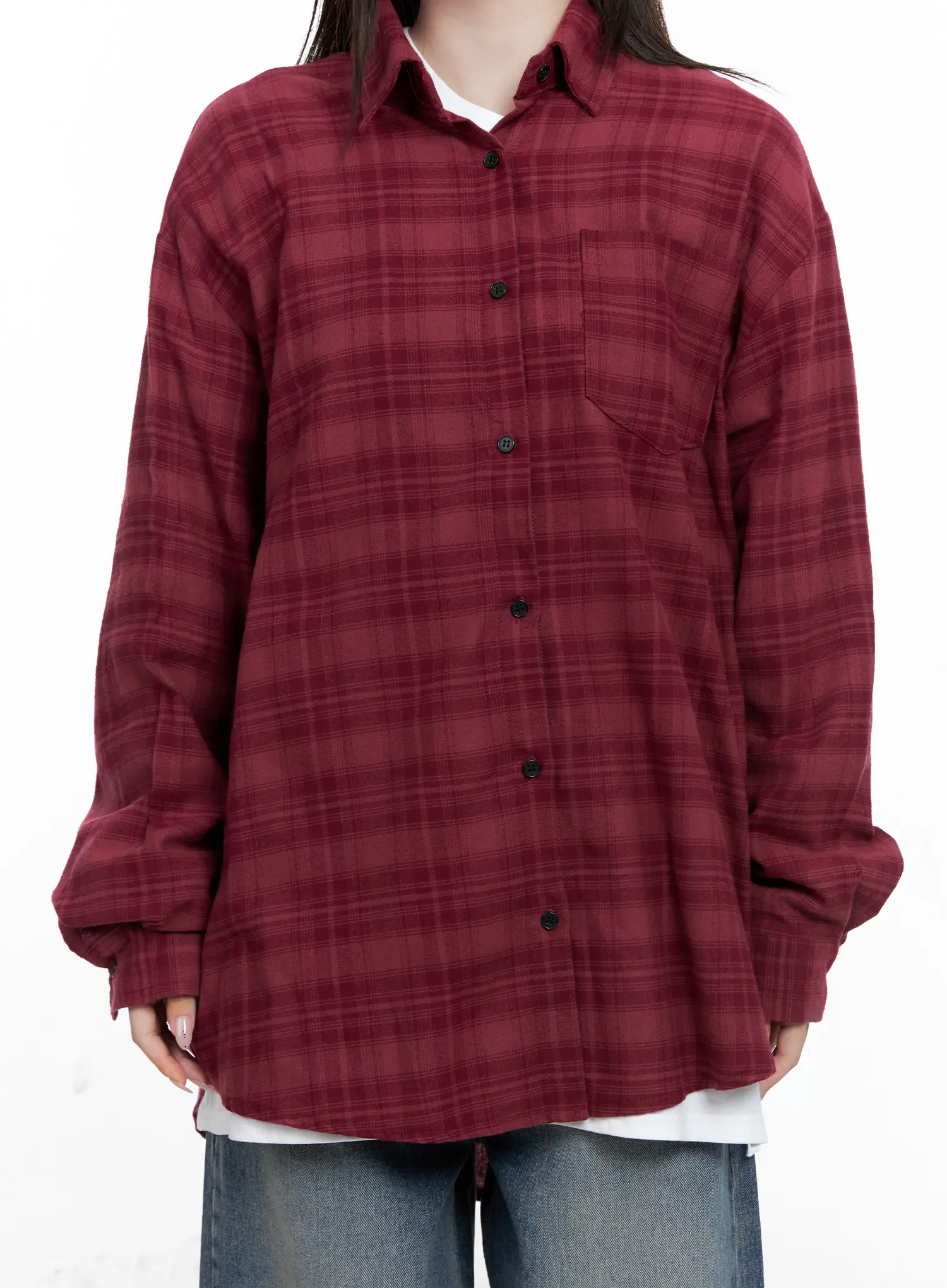 Oversized Plaid Casual Shirt CO520 - Image 7