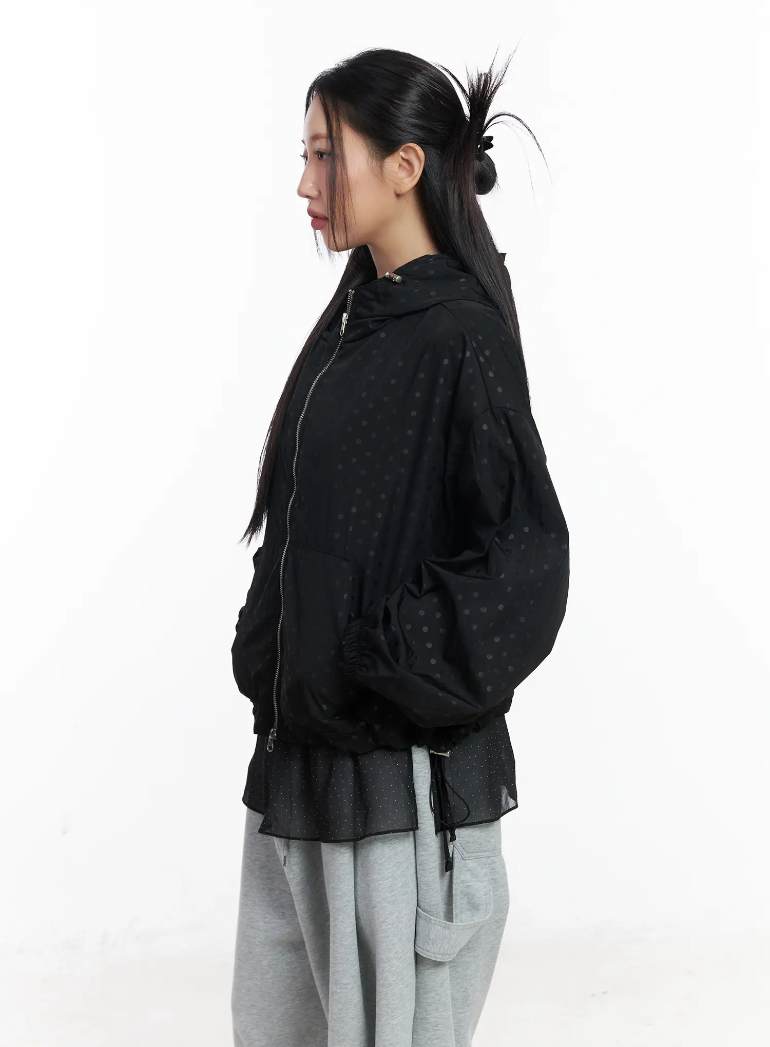 Oversized Polka Dot Windbreaker Jacket CJ530 - Image 6