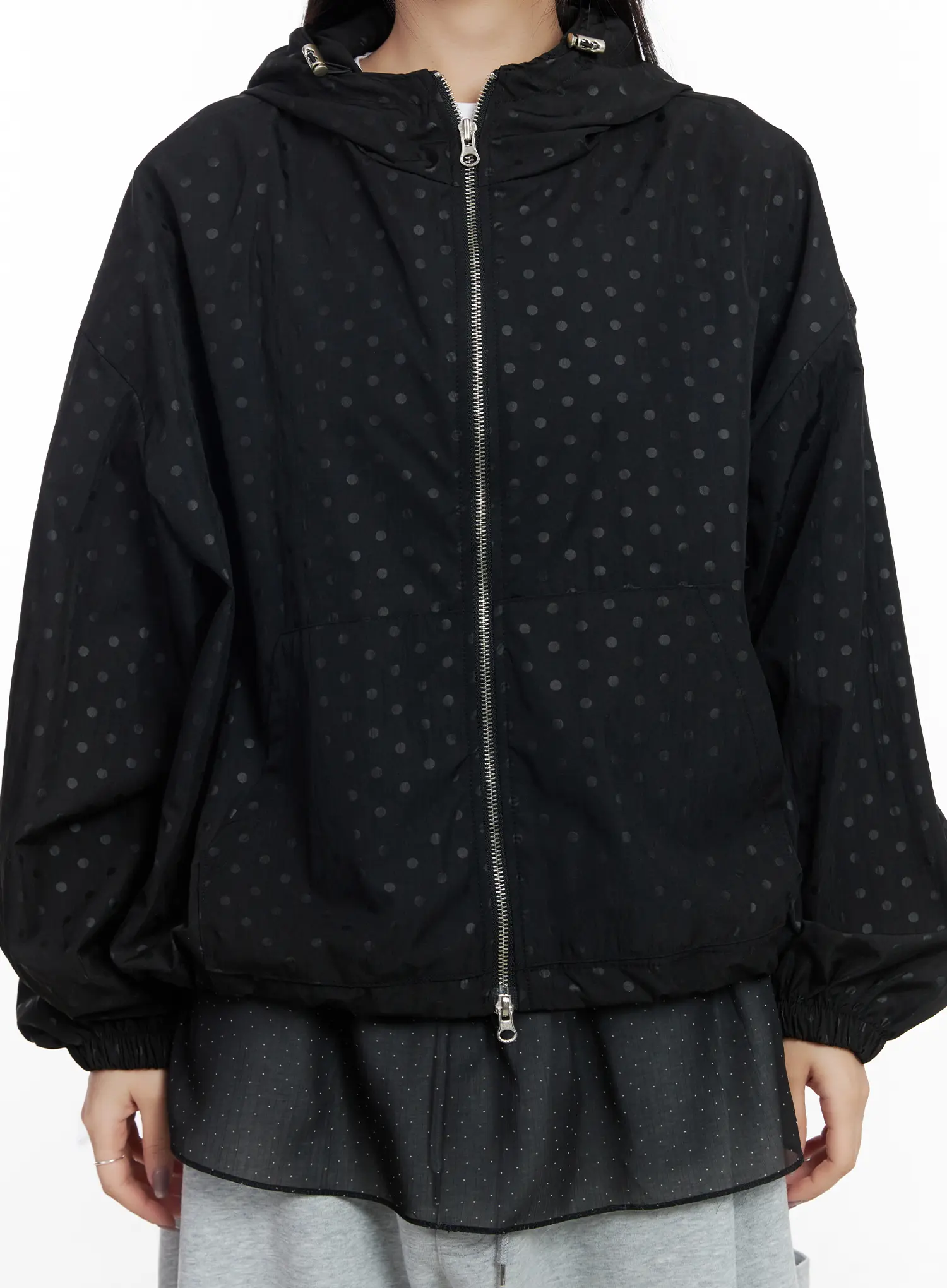 Oversized Polka Dot Windbreaker Jacket CJ530 - Image 8