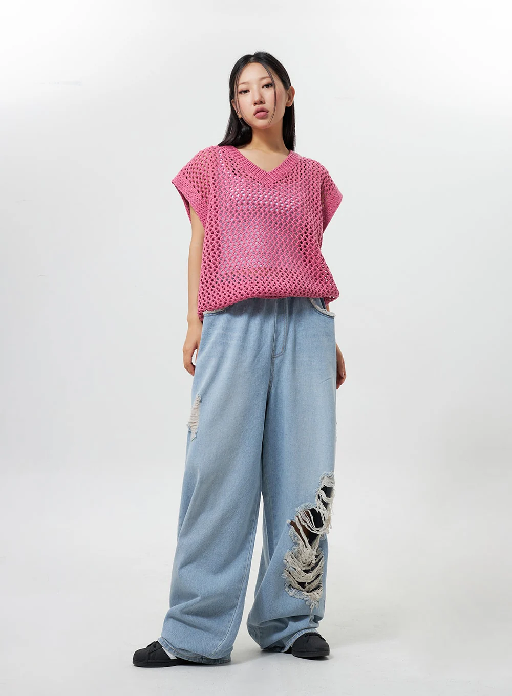 Oversized Ripped Jeans CY324 - Image 3