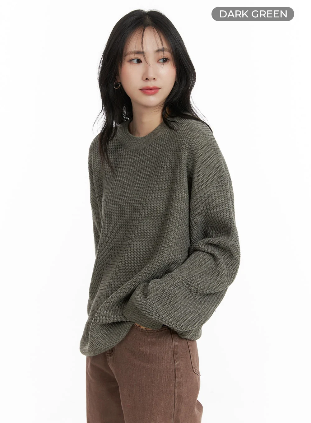 Oversized Solid Knit Sweater OM411 - Image 8