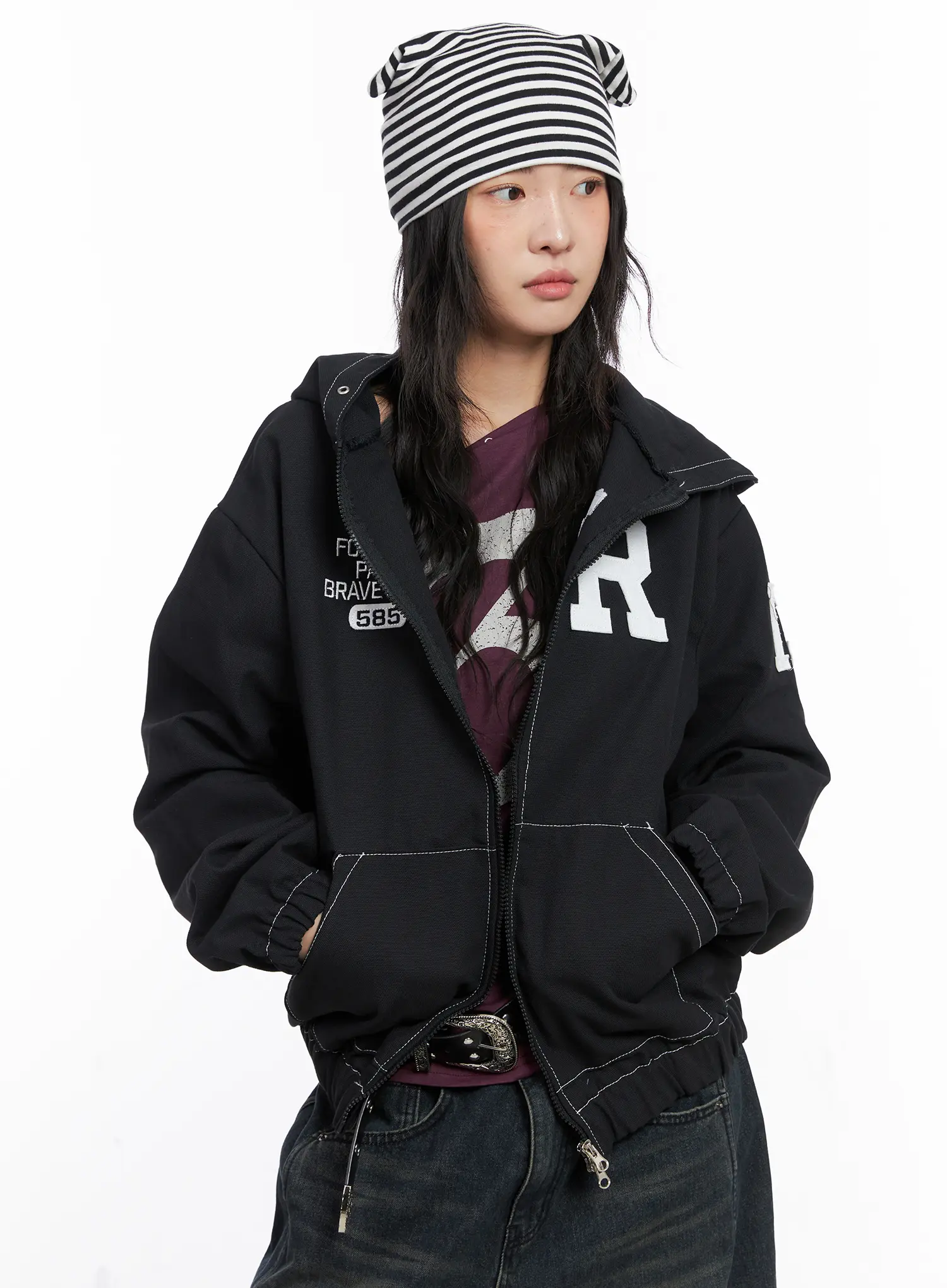 Oversized Stitch Hoodie Jacket CO507