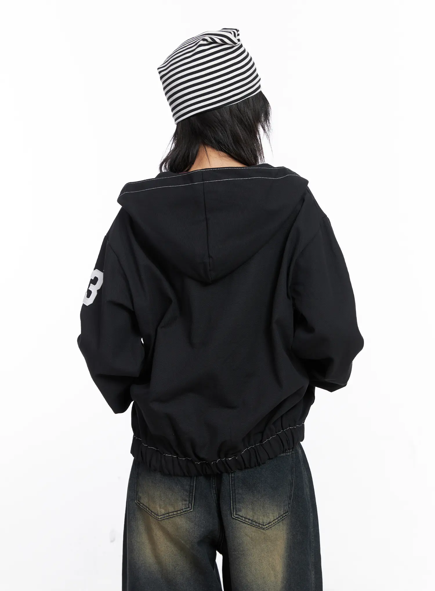 Oversized Stitch Hoodie Jacket CO507 - Image 7