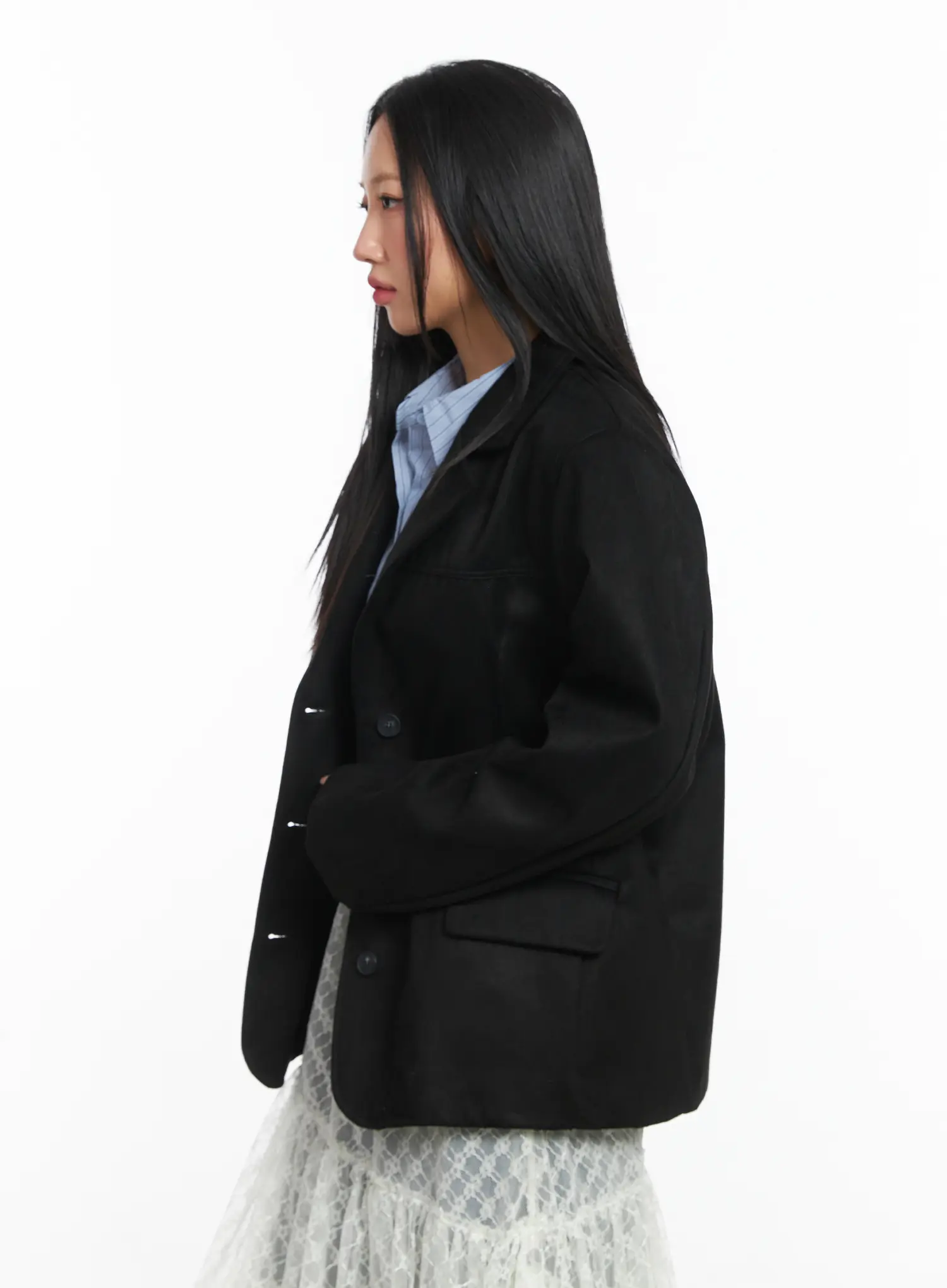 Oversized Suede Blazer CD529 - Image 6