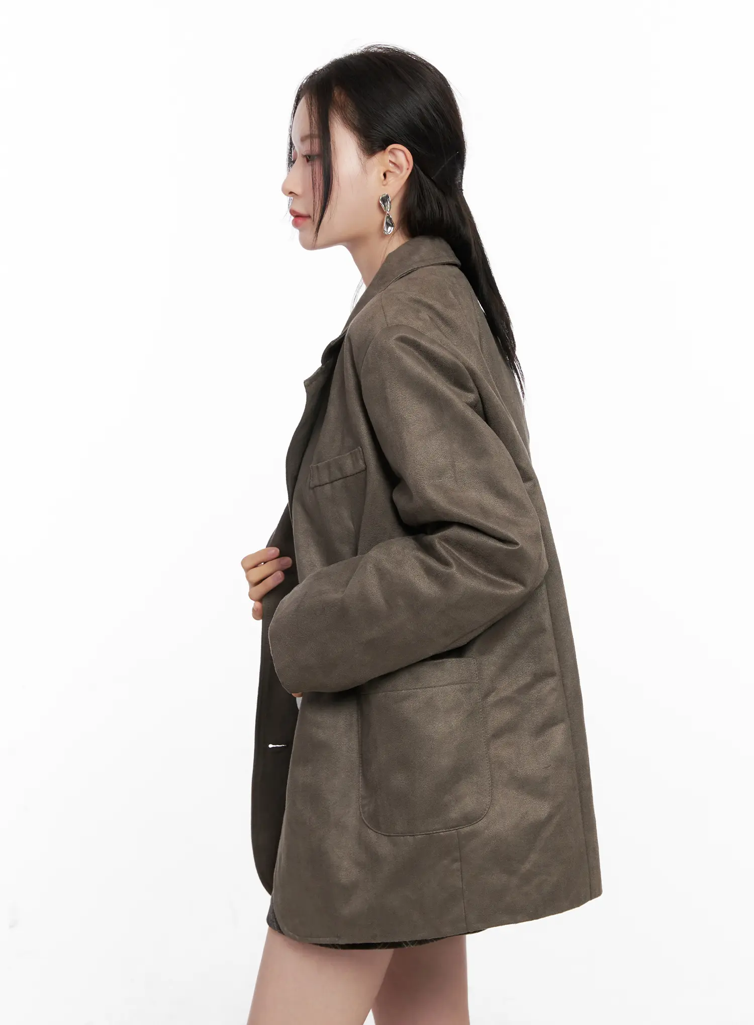 Oversized Suede Blazer CN504 - Image 6