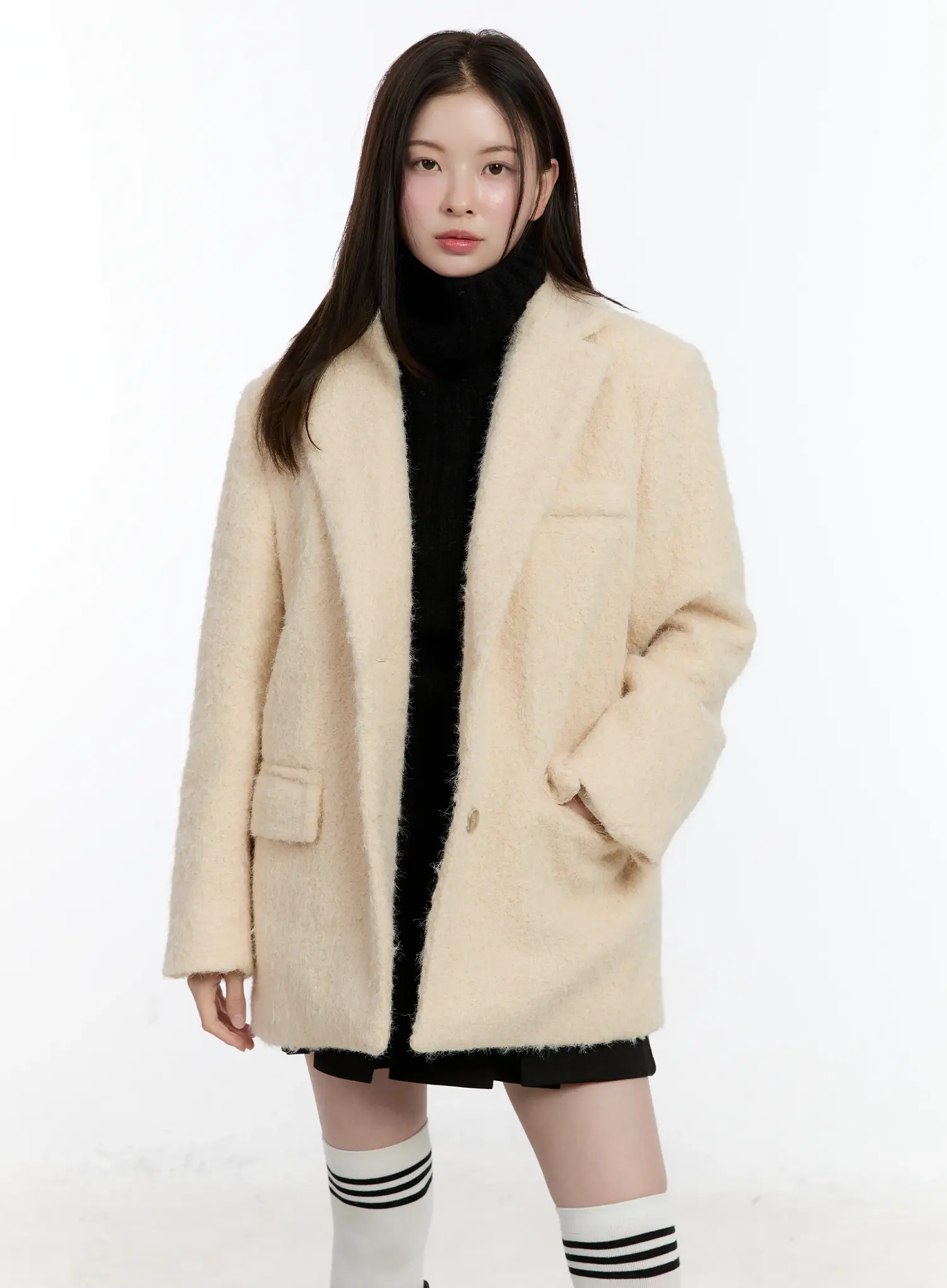 Oversized Two-Button Wool Coat ID511 - Image 12