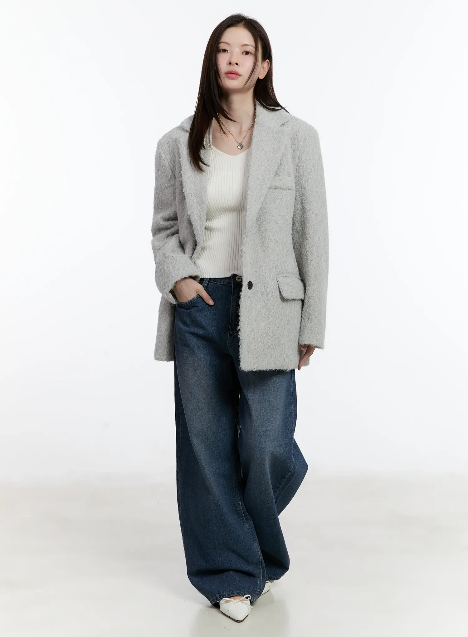 Oversized Two-Button Wool Coat ID511 - Image 5
