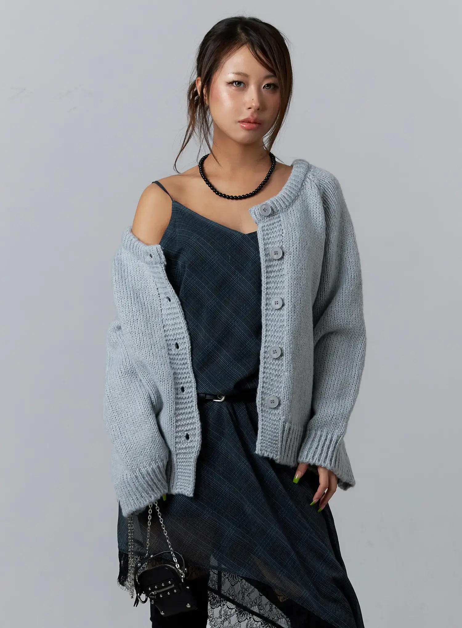 Oversized Two-Way Buttoned Cardigan CF511