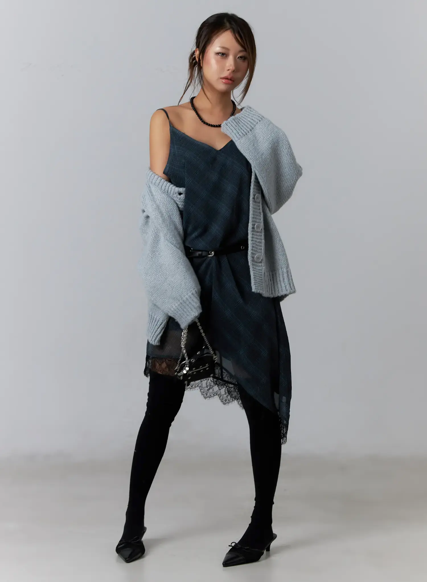 Oversized Two-Way Buttoned Cardigan CF511 - Image 2