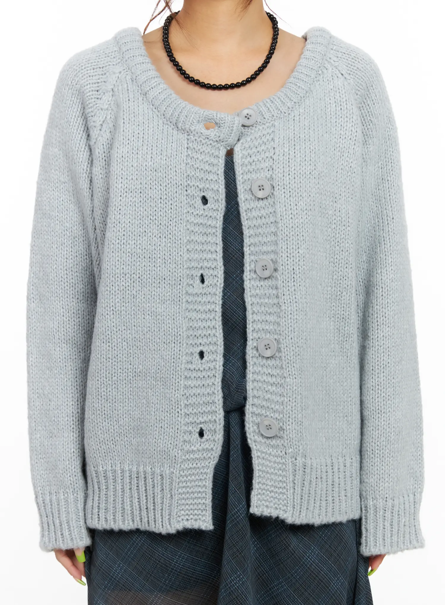 Oversized Two-Way Buttoned Cardigan CF511 - Image 5