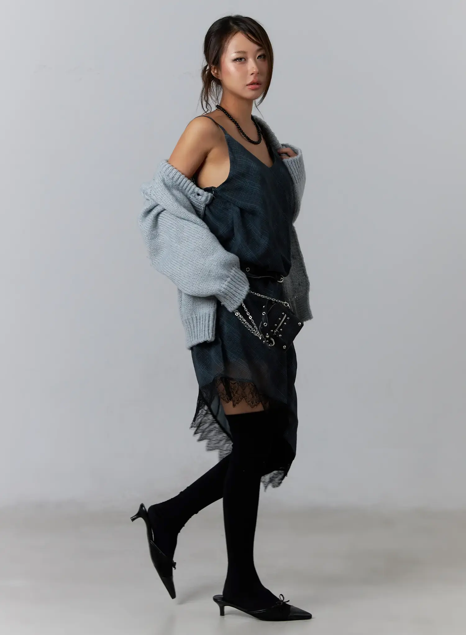 Oversized Two-Way Buttoned Cardigan CF511 - Image 7