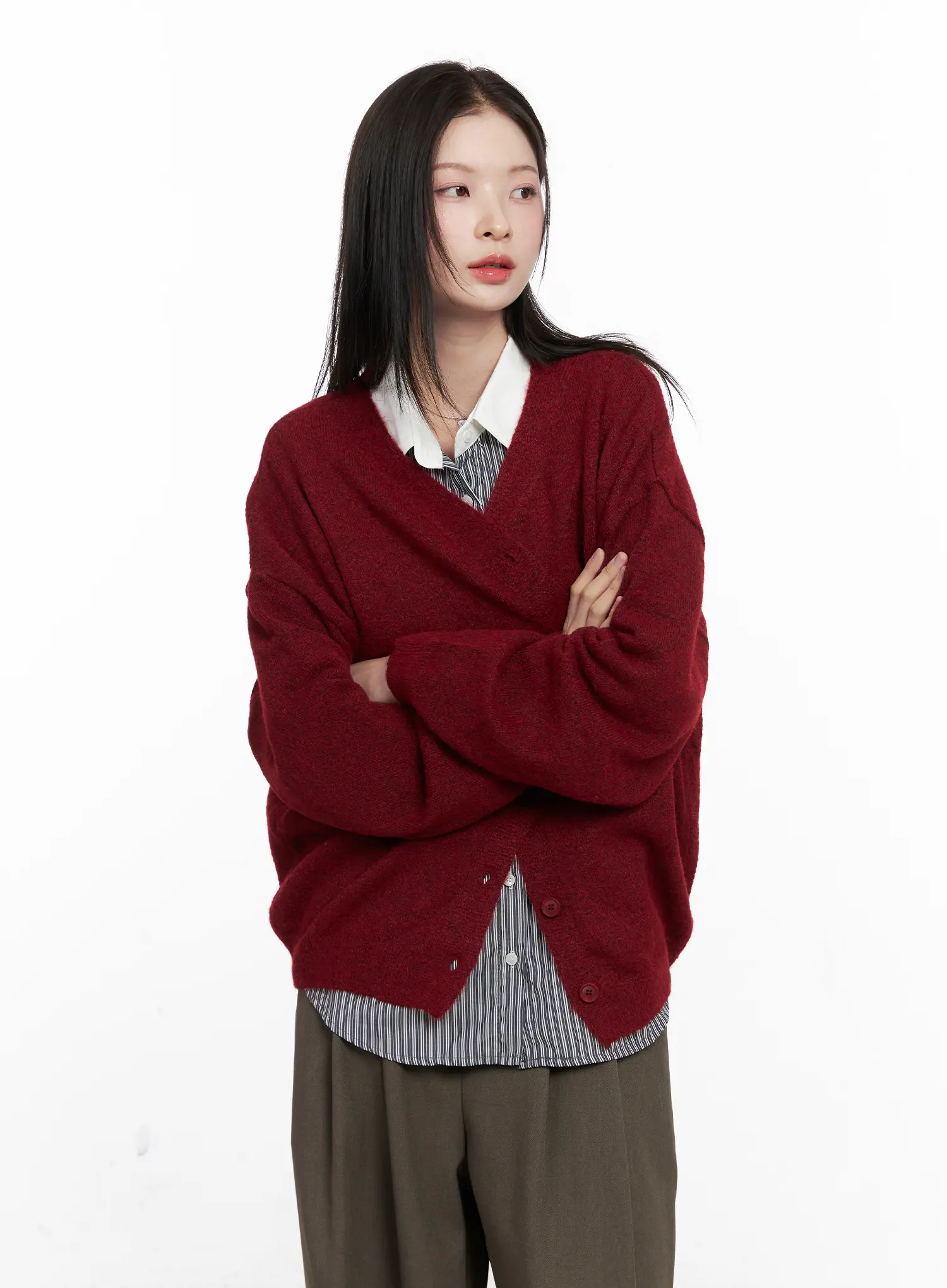 Oversized V-Neck Cardigan CN504 - Image 10