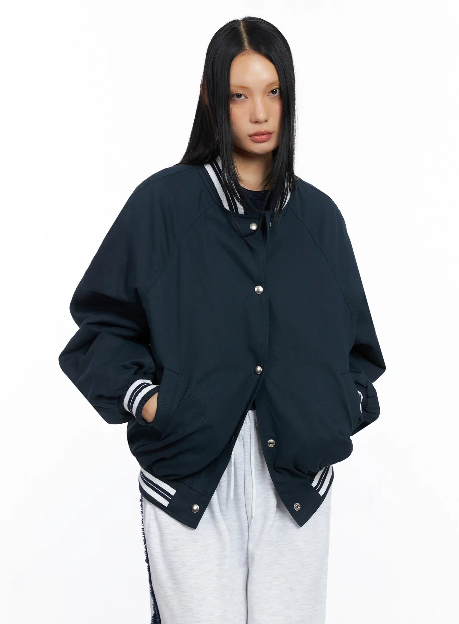 Oversized Varsity Bomber Jacket IO517 - Image 2