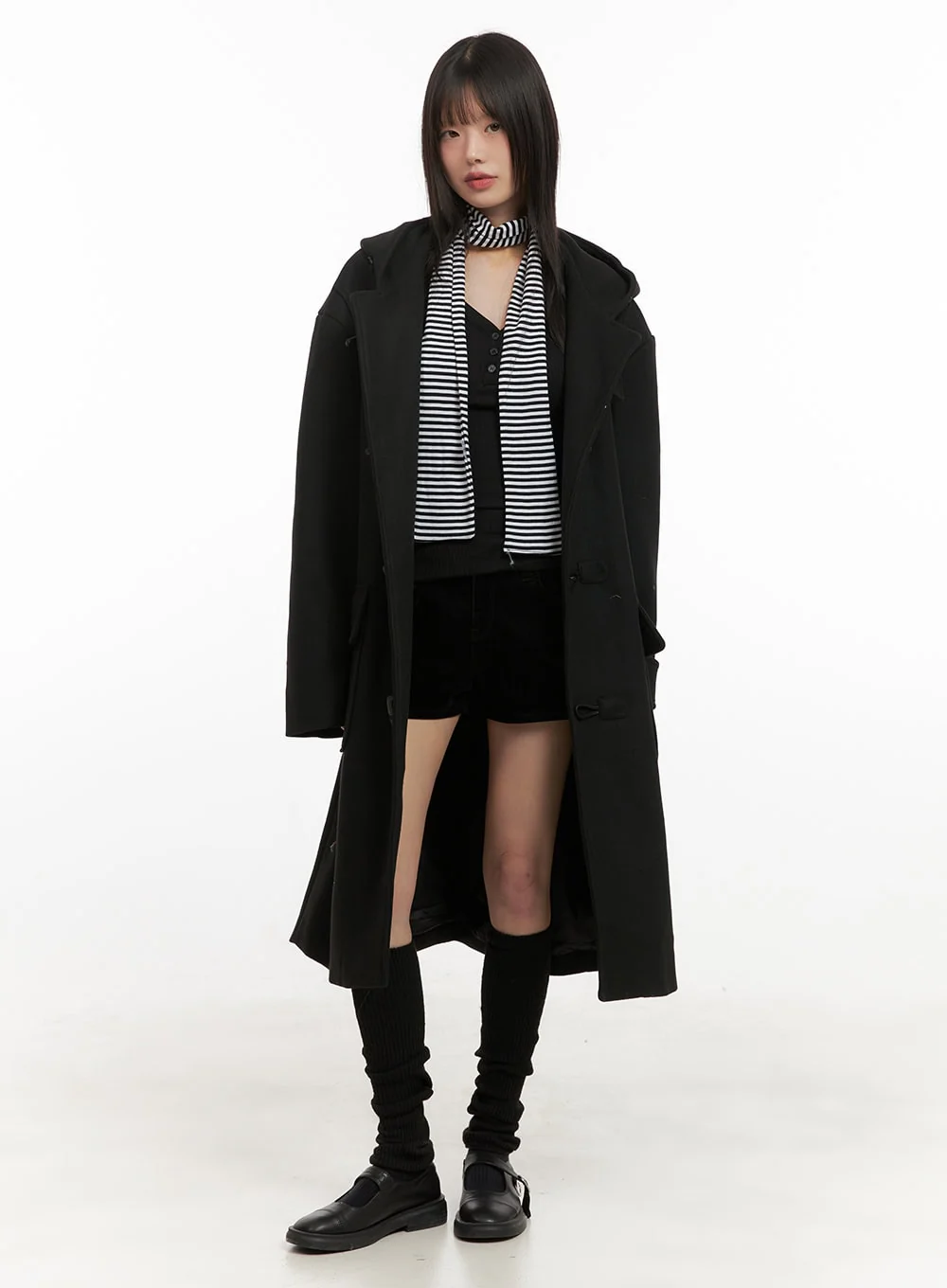 Oversized Wool-Blend Hooded Coat CD425 - Image 12
