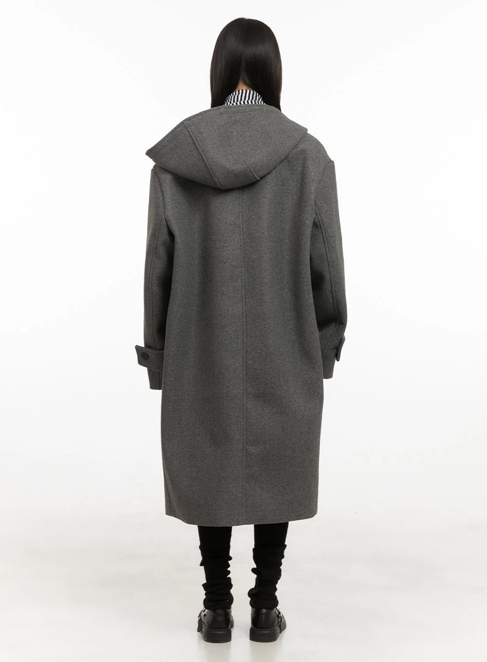Oversized Wool-Blend Hooded Coat CD425 - Image 4