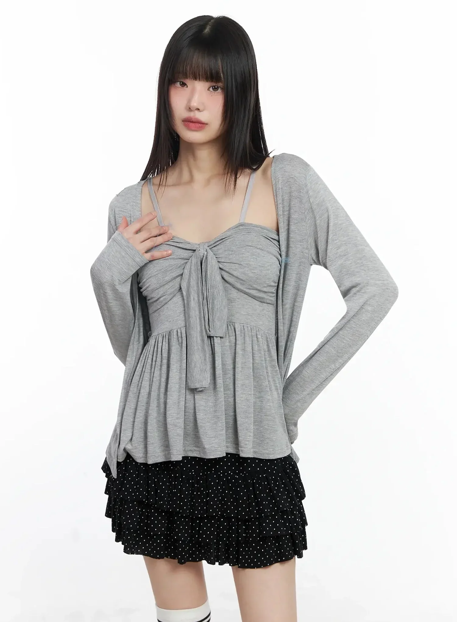 Padded Cami Top and Cardigan Set IF505 - Image 16