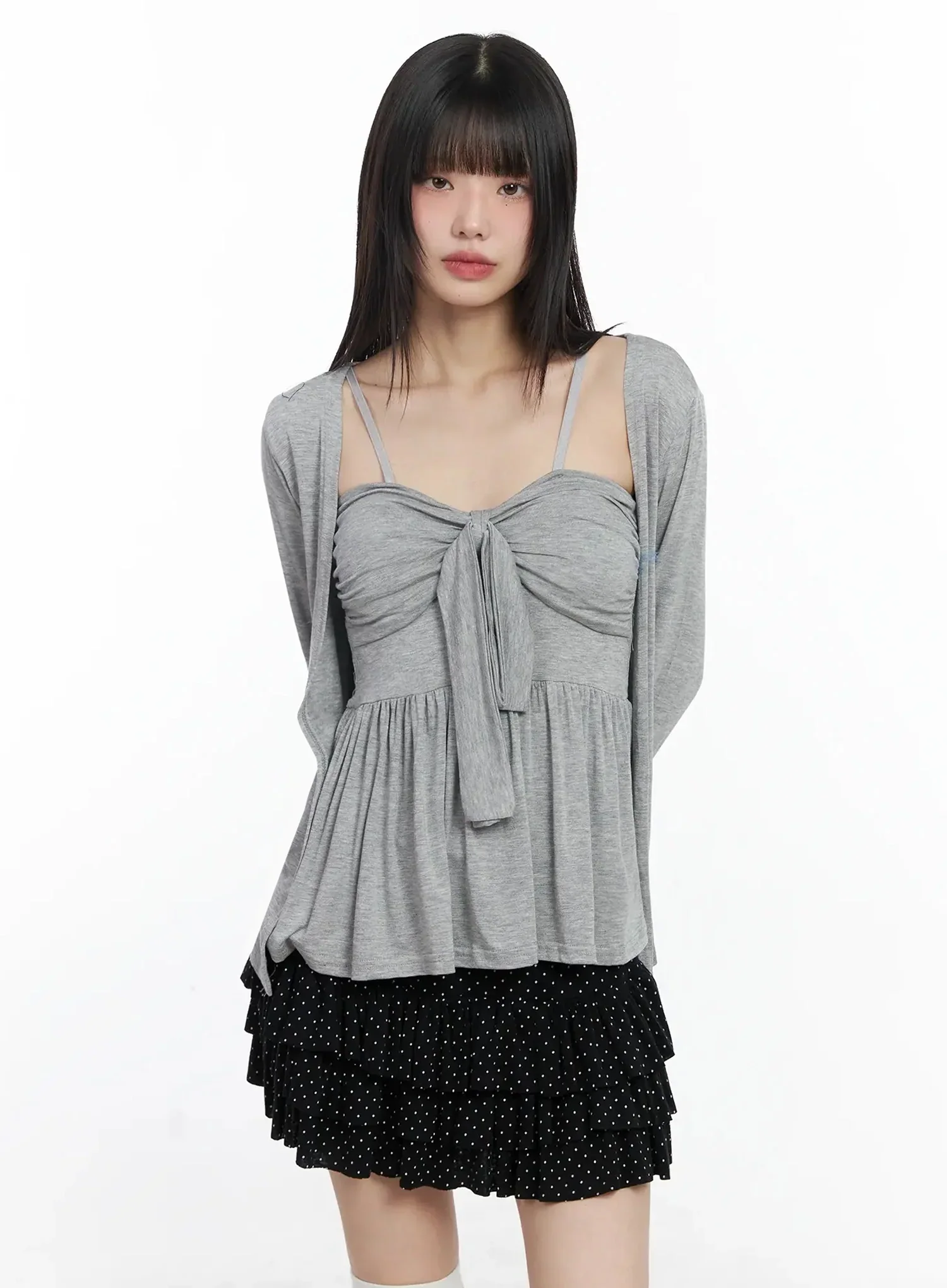 Padded Cami Top and Cardigan Set IF505 - Image 2