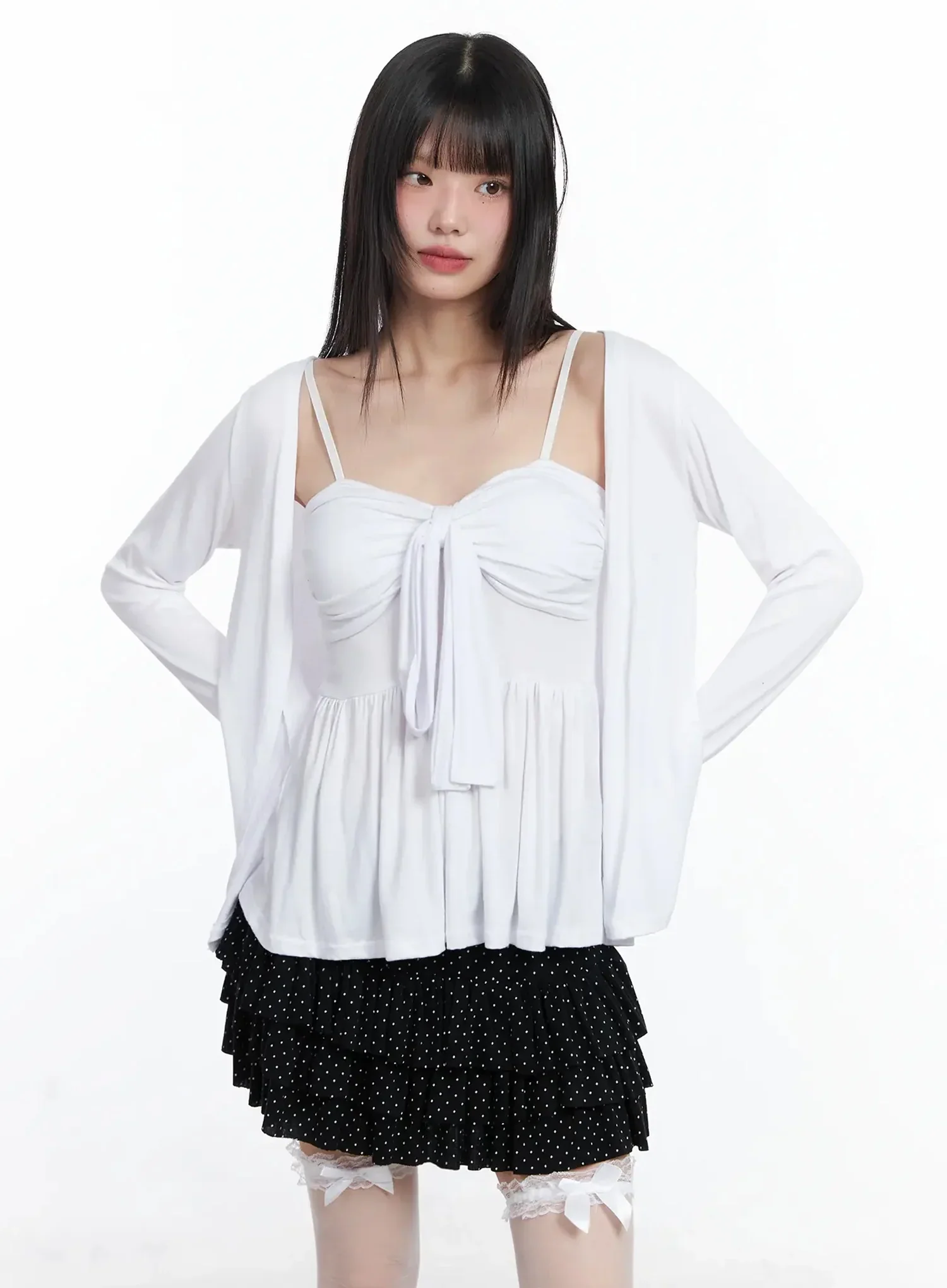 Padded Cami Top and Cardigan Set IF505 - Image 3
