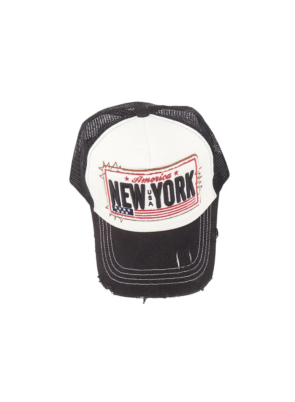 Patched Destroyed Denim Cap CM503 - Image 10