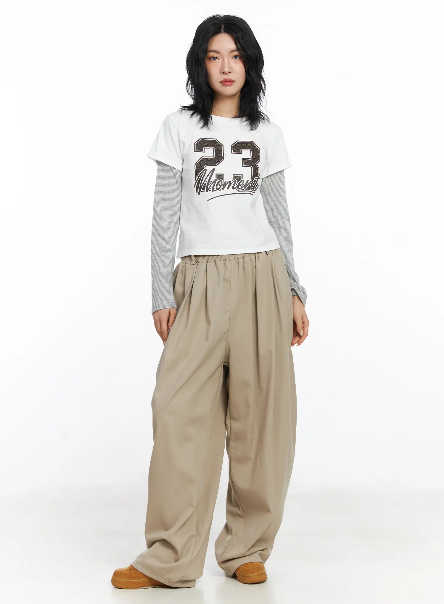 Pin Tuck Wide Leg Balloon Pants CJ523 - Image 2