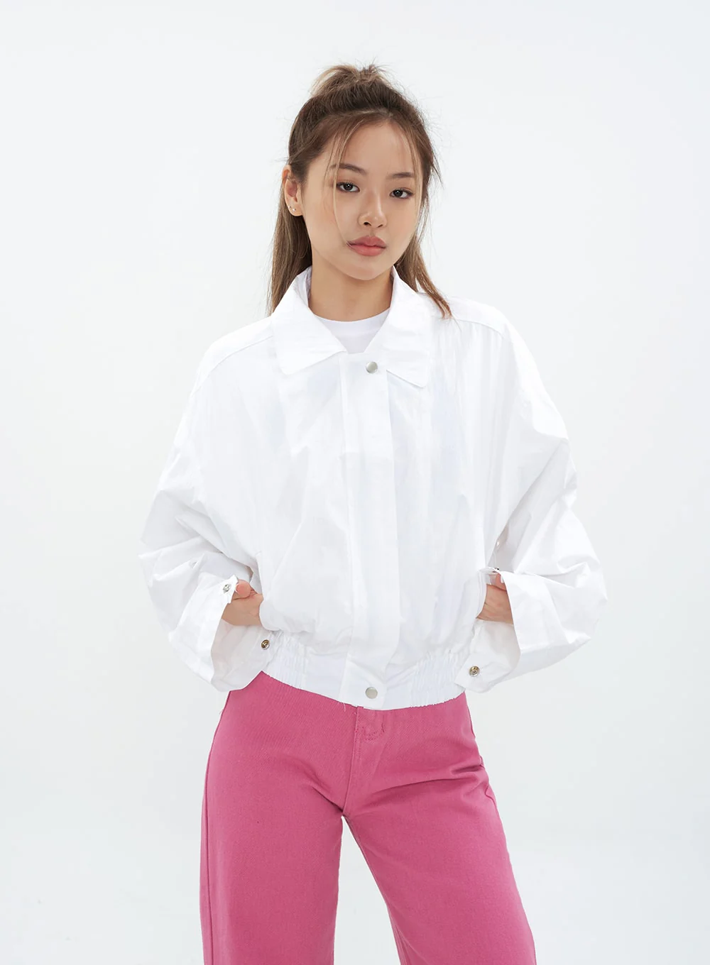 Pink Color Wide Leg Cotton Pants CM18 - Image 11
