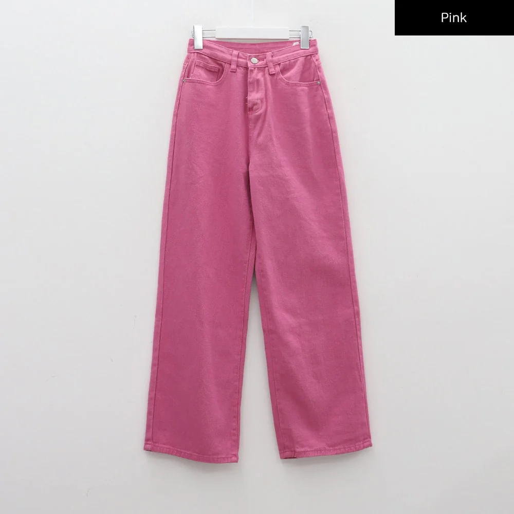 Pink Color Wide Leg Cotton Pants CM18 - Image 16