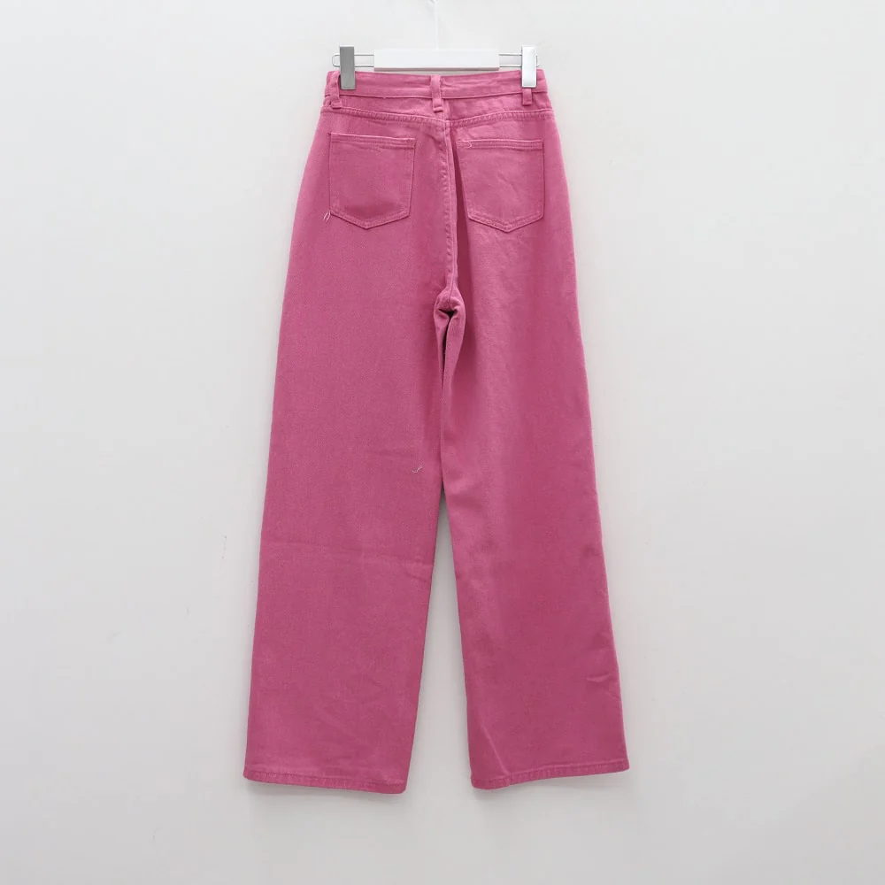 Pink Color Wide Leg Cotton Pants CM18 - Image 17