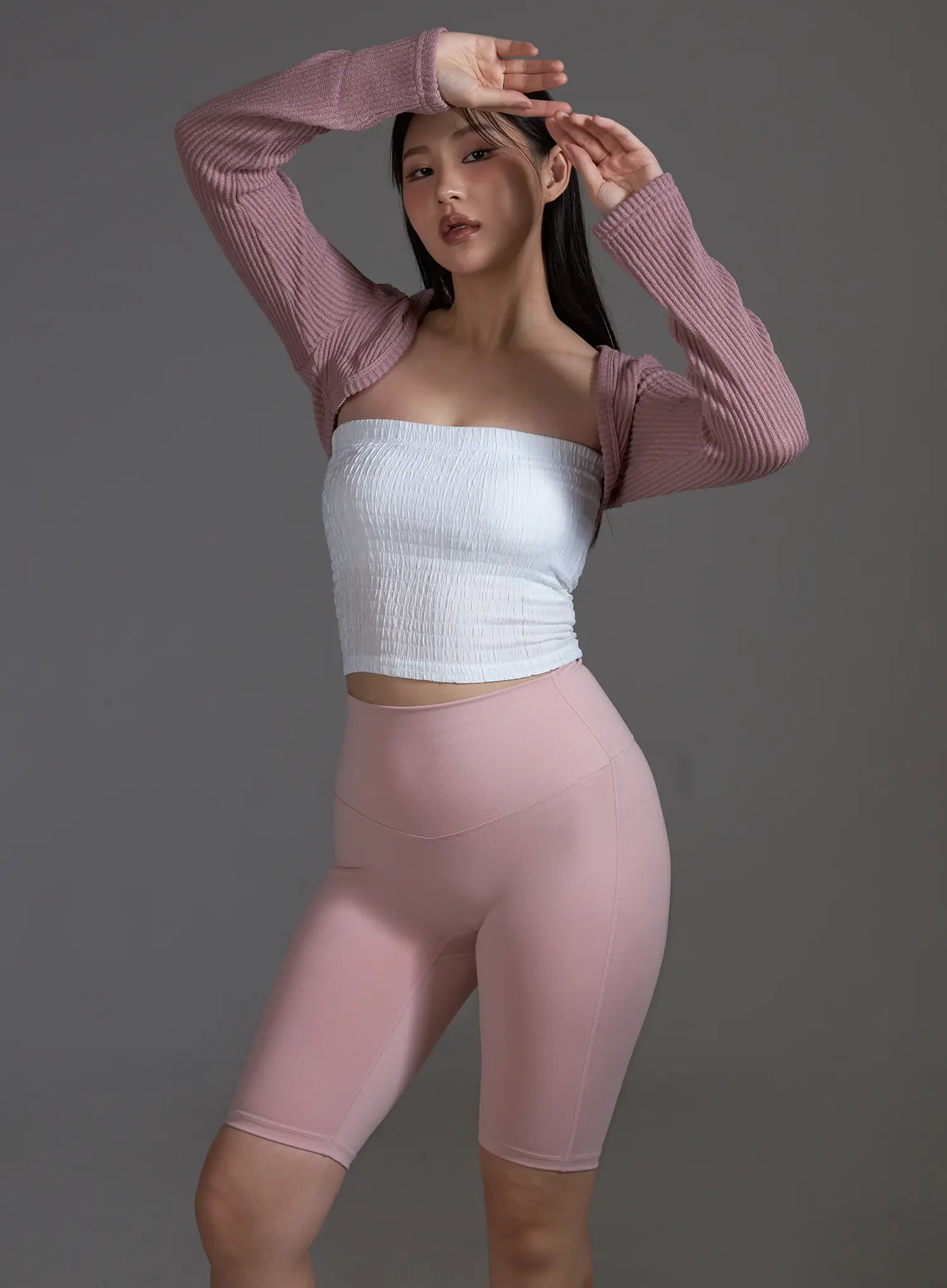 Pink Ribbed Bolero (Pink) IO517