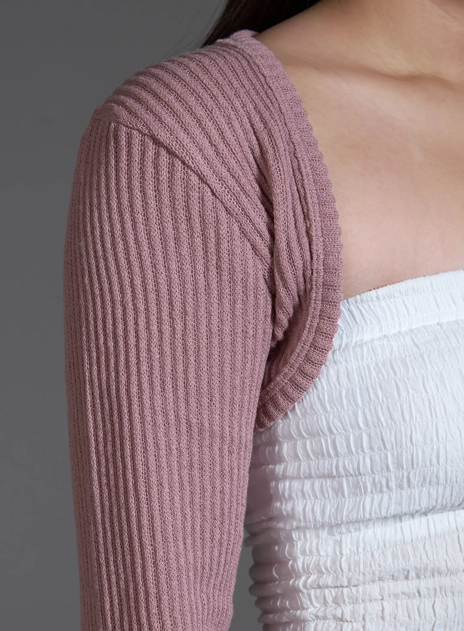 Pink Ribbed Bolero (Pink) IO517 - Image 6