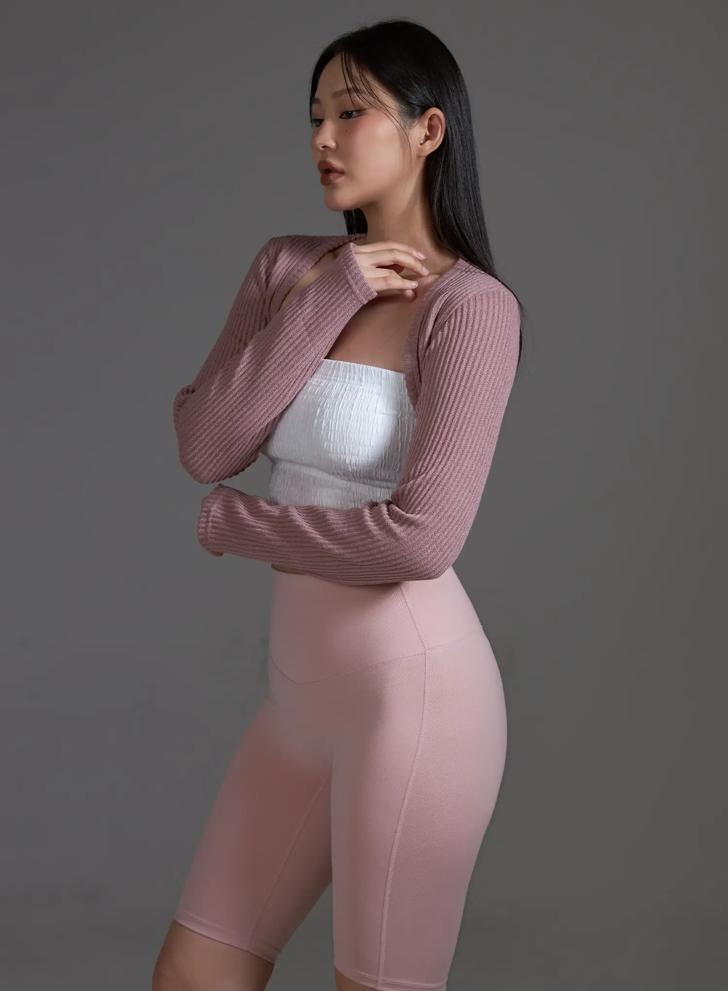 Pink Ribbed Bolero (Pink) IO517 - Image 8