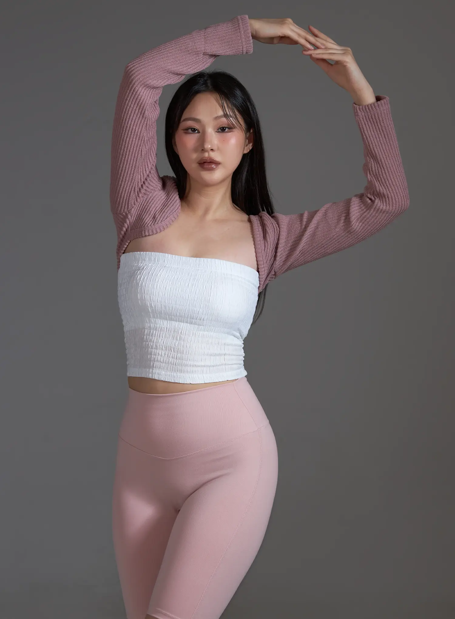 Pink Ribbed Bolero (Pink) IO517 - Image 9