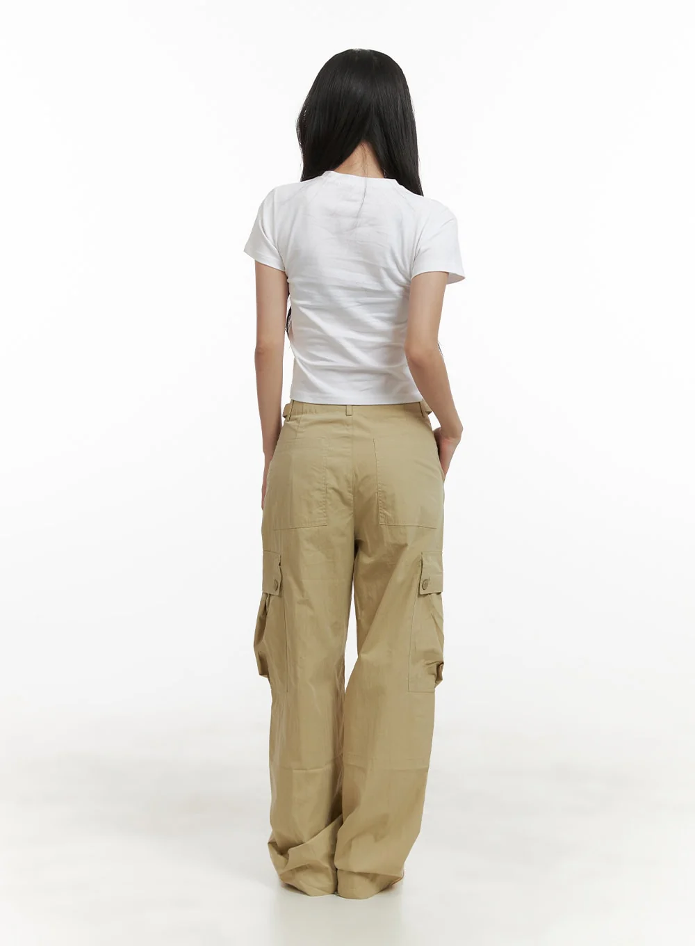 Pintuck Buttoned Cargo Pants CY403 - Image 7