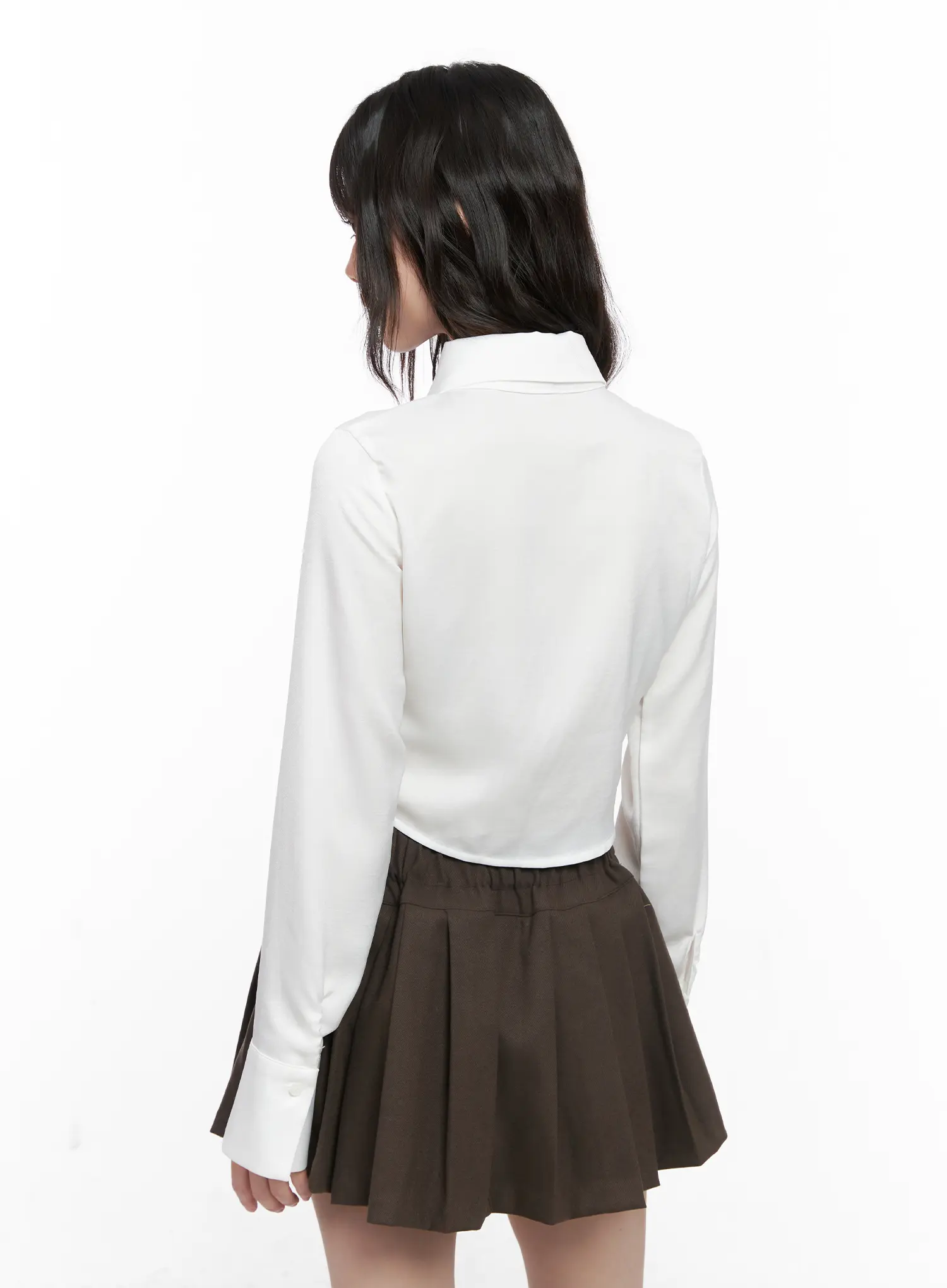 Pintuck Cropped Shirt CN510 - Image 7