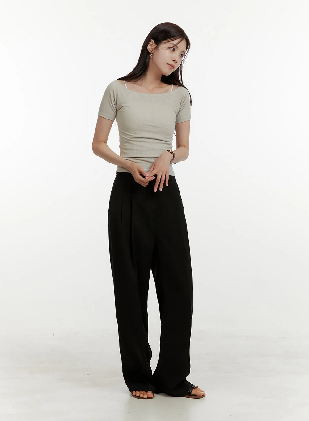 Pintuck Loose-Fit Trousers OY409 - Image 4