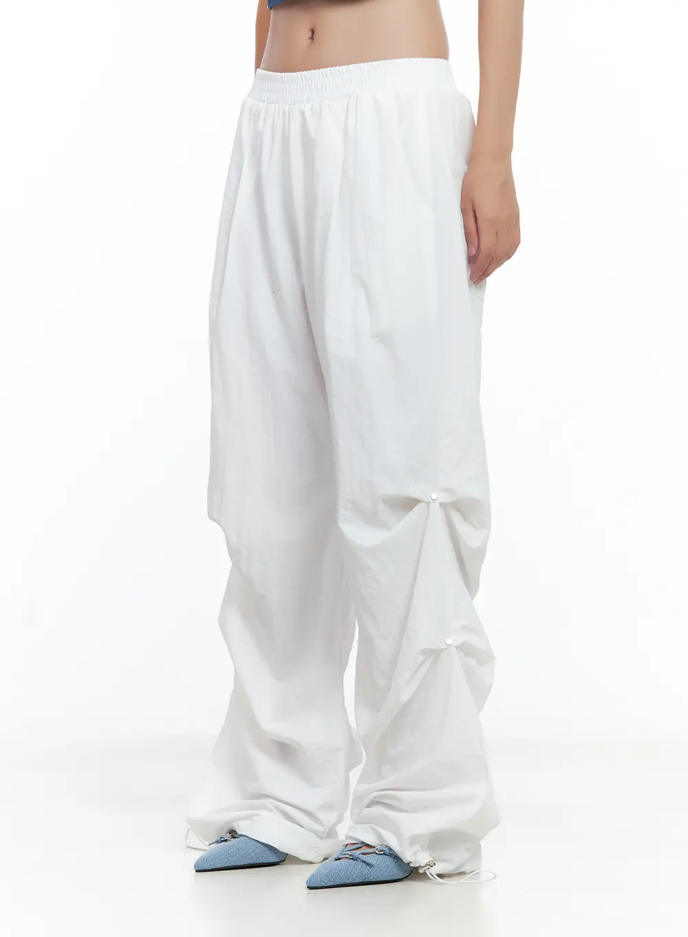Pintuck Rivet Wide-Leg Joggers CL508 - Image 2