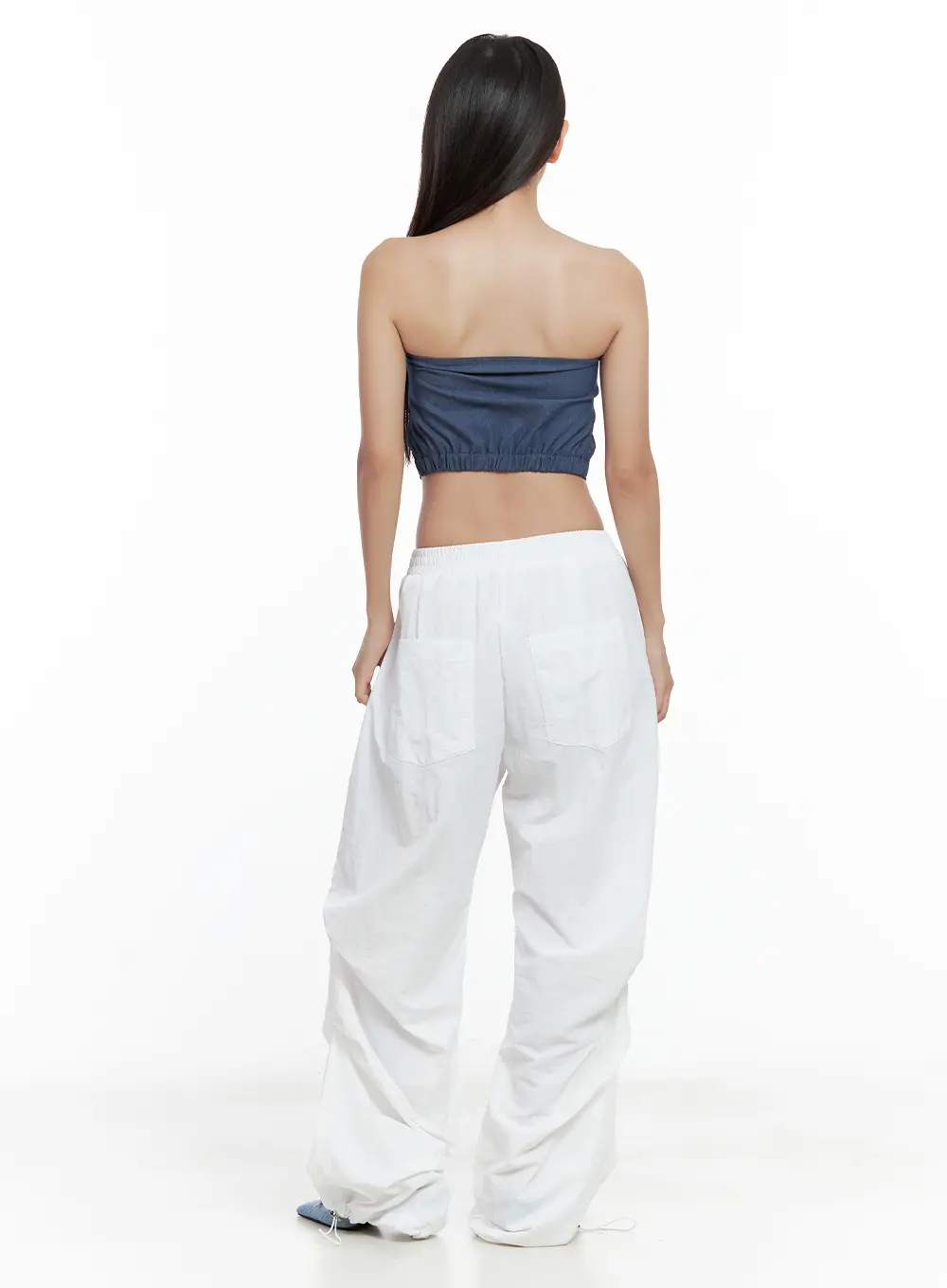 Pintuck Rivet Wide-Leg Joggers CL508 - Image 8