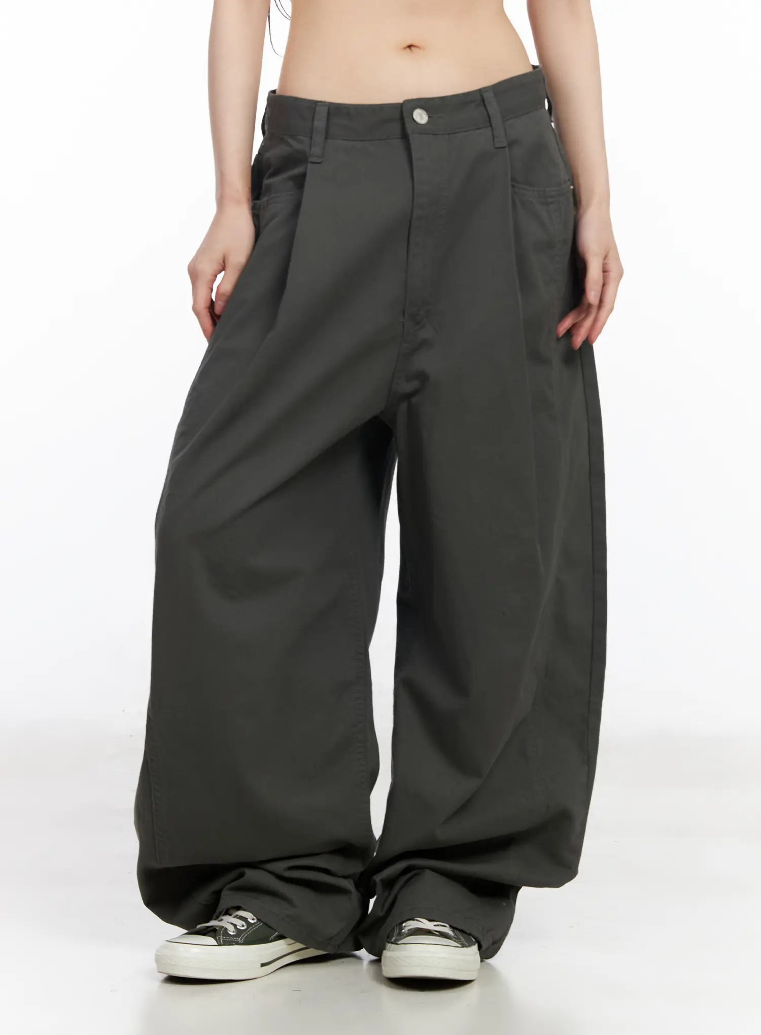 Pintuck Wide Cotton Pants CM518 - Image 9