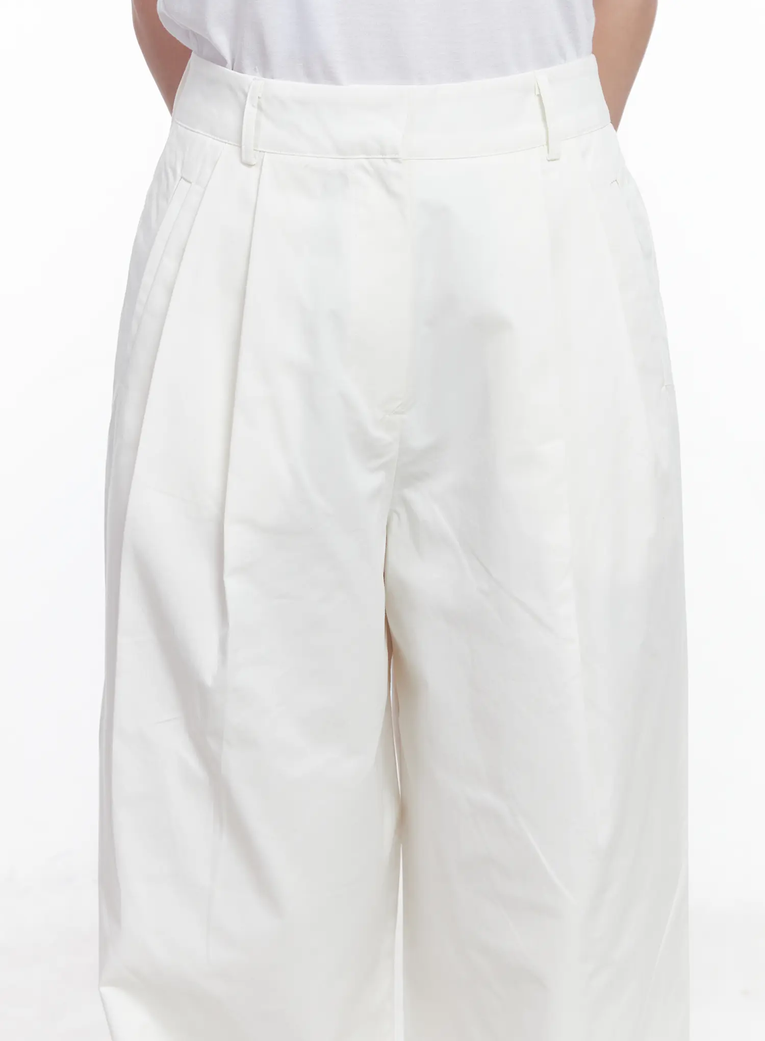 Pintuck Wide Leg Cotton Pants CG520 - Image 3