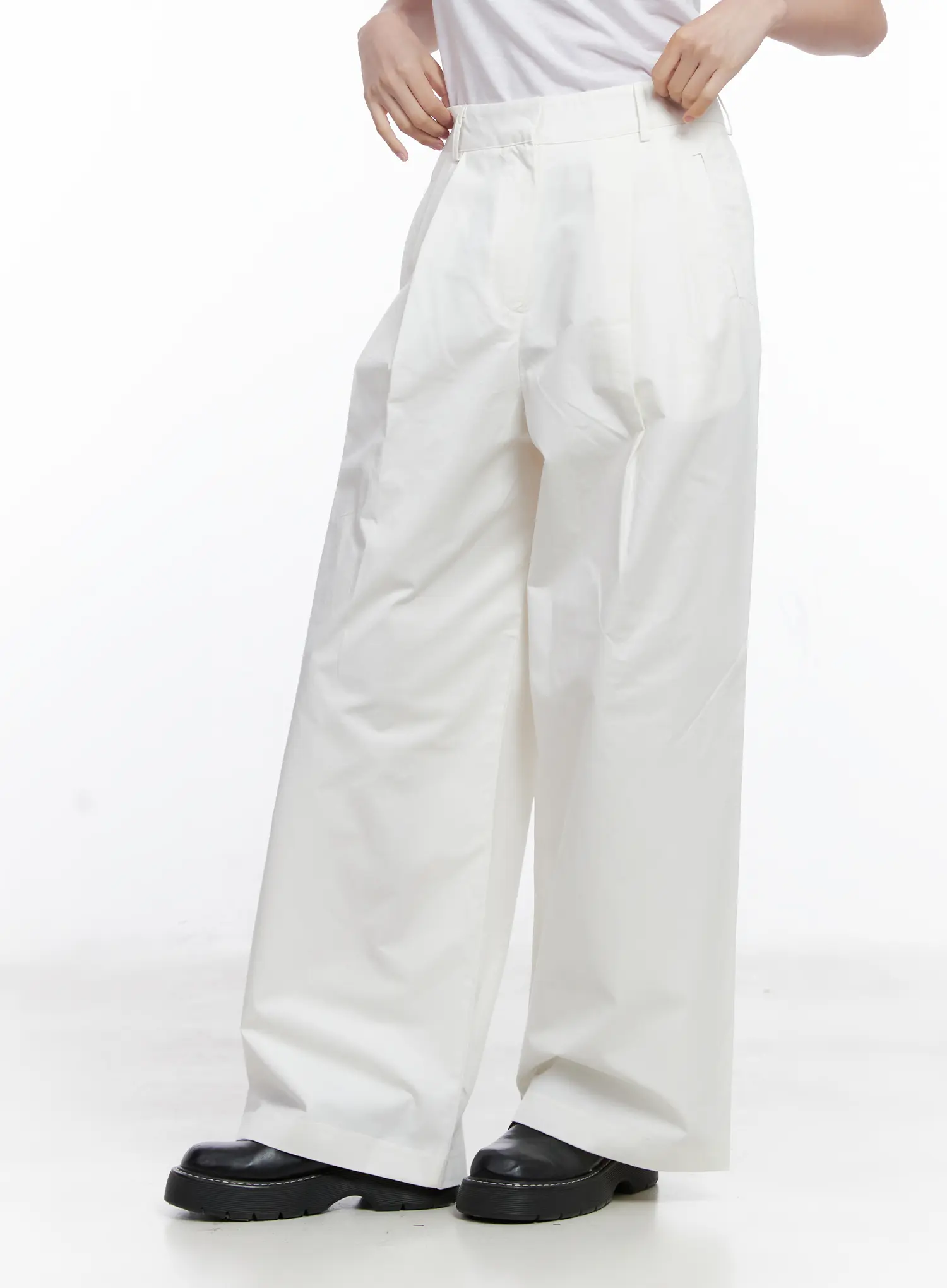 Pintuck Wide Leg Cotton Pants CG520 - Image 4