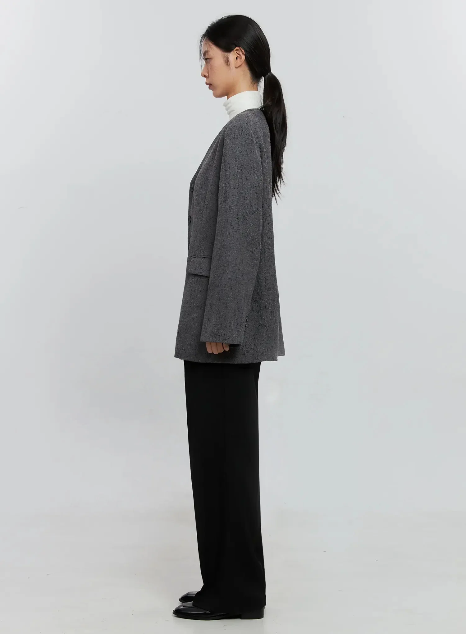 Pintuck Wide-Leg Slacks IS516 - Image 12