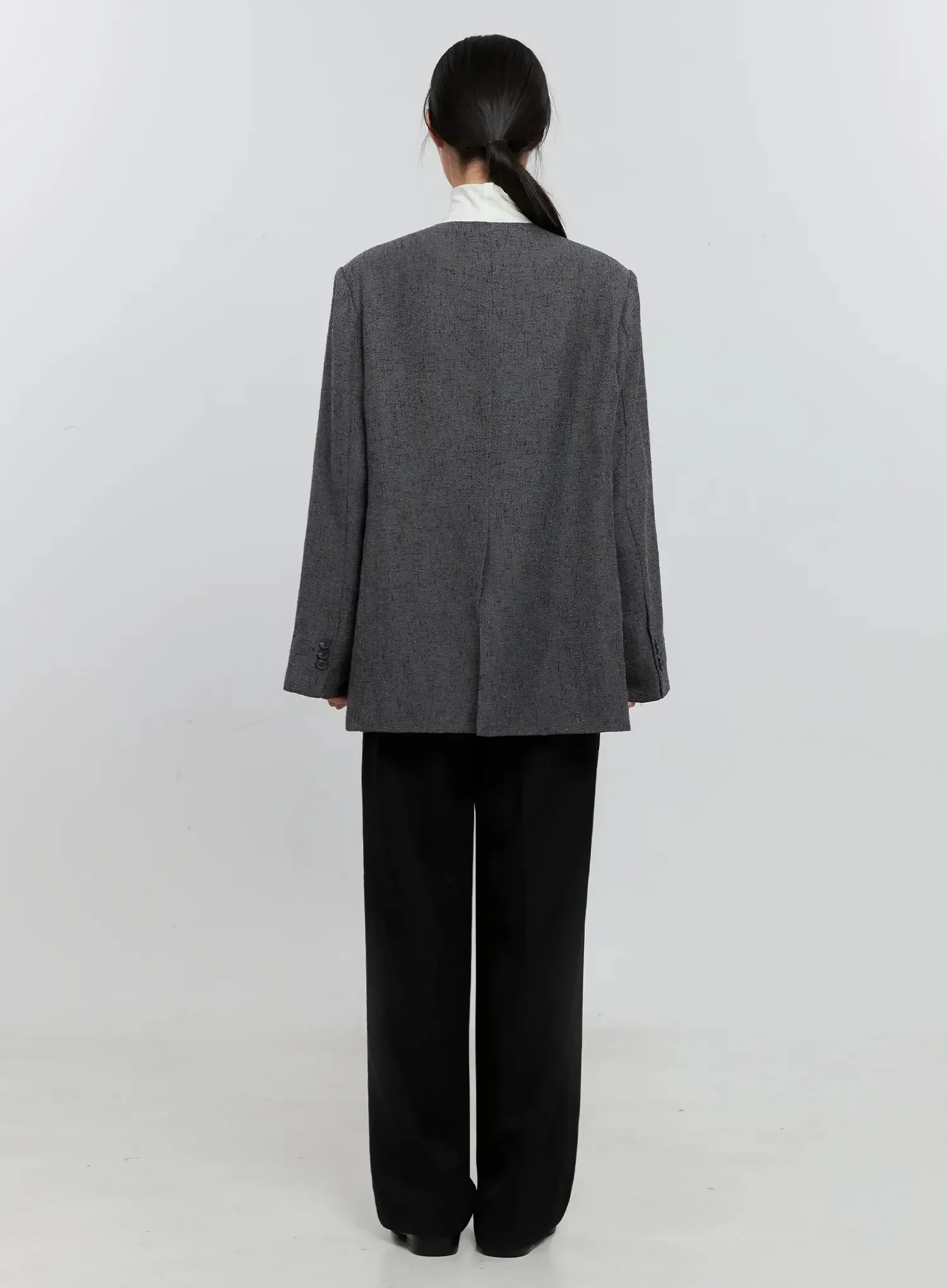 Pintuck Wide-Leg Slacks IS516 - Image 13