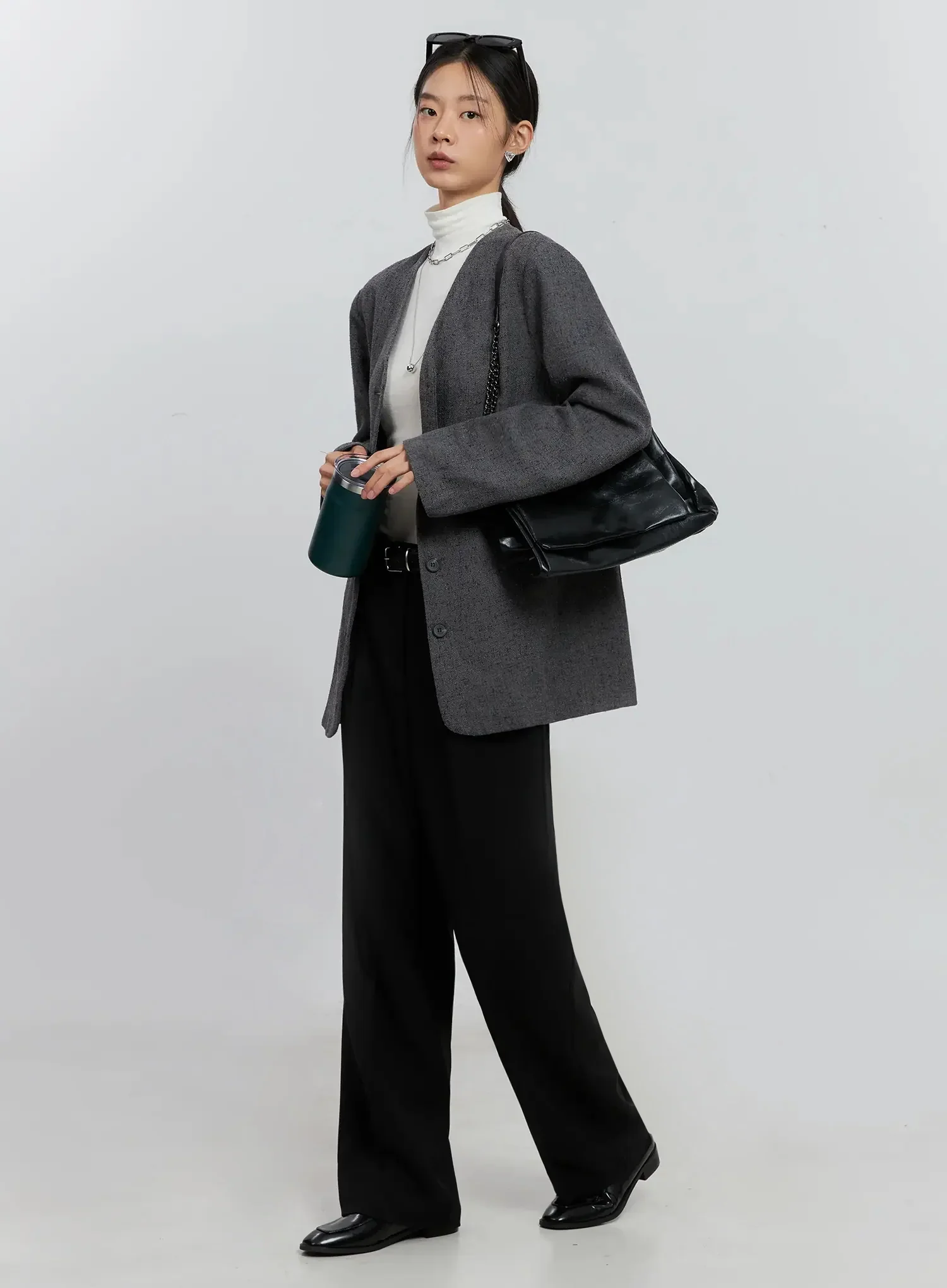 Pintuck Wide-Leg Slacks IS516 - Image 2