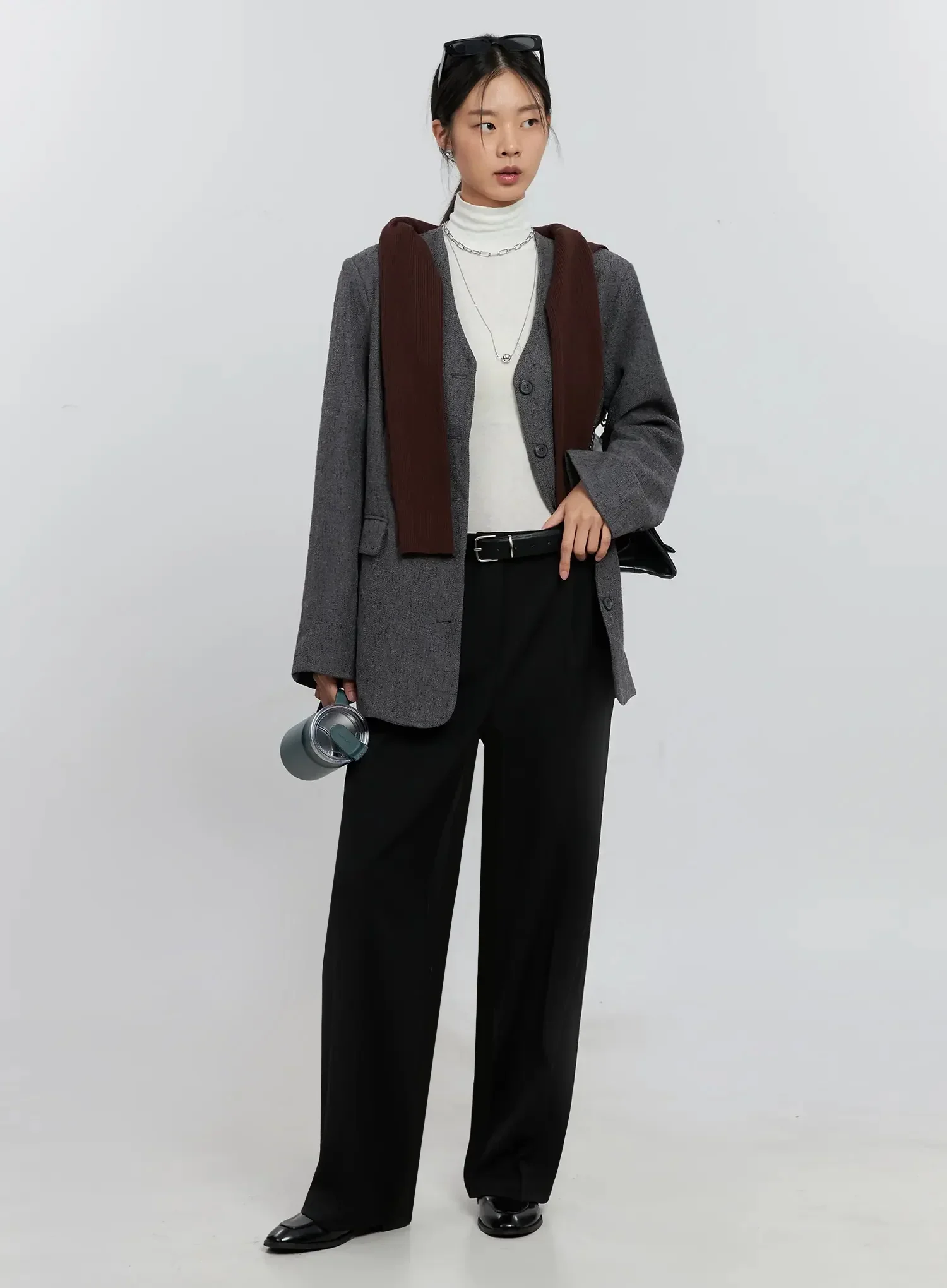 Pintuck Wide-Leg Slacks IS516 - Image 3