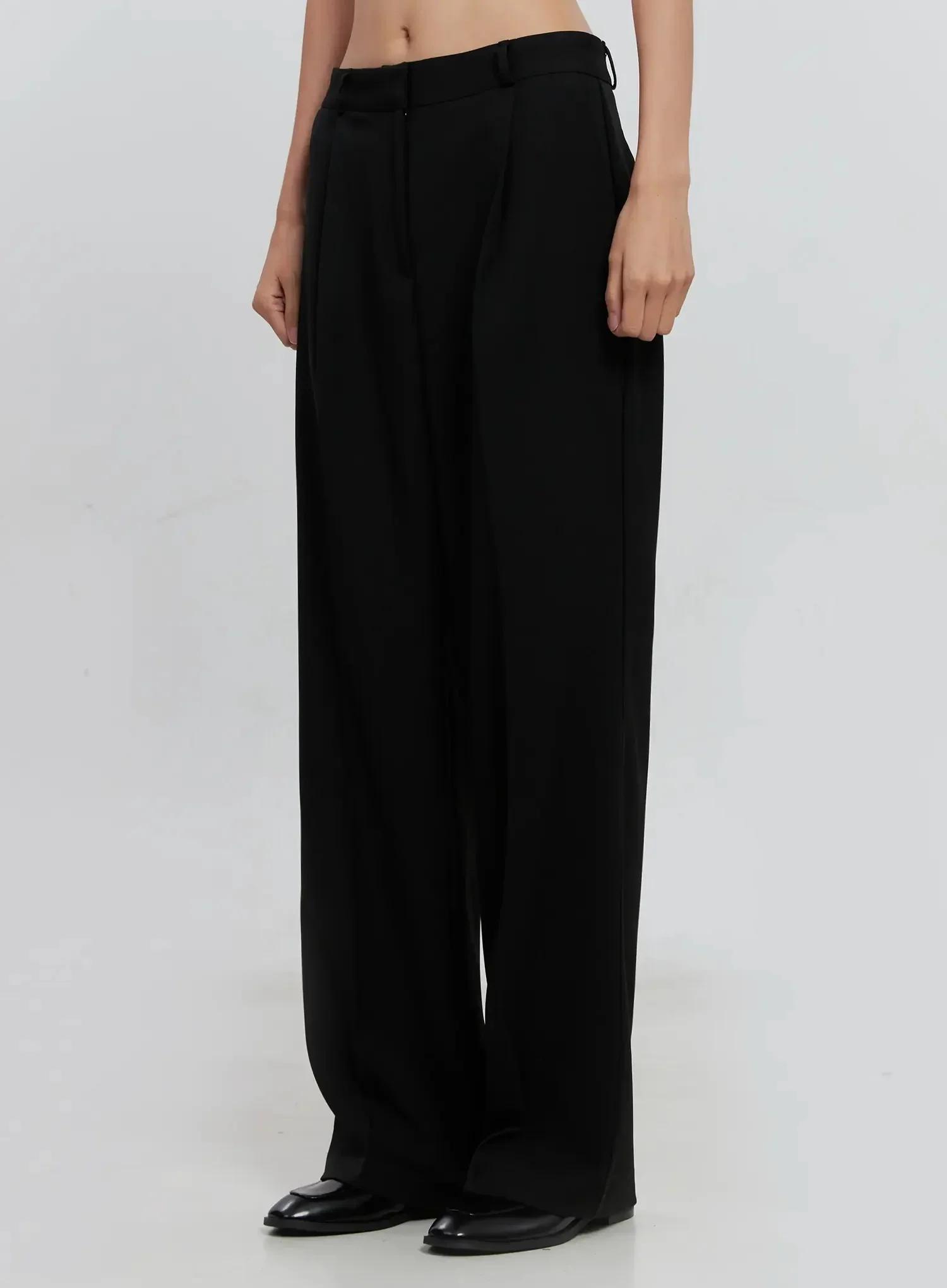 Pintuck Wide-Leg Slacks IS516 - Image 6