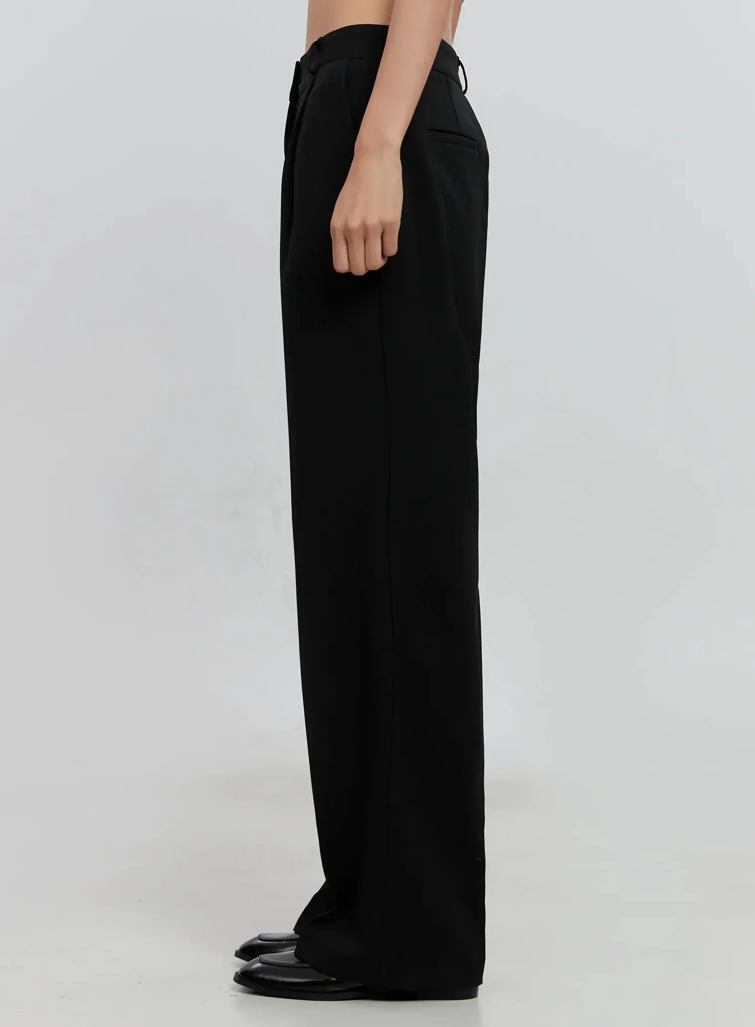 Pintuck Wide-Leg Slacks IS516 - Image 7